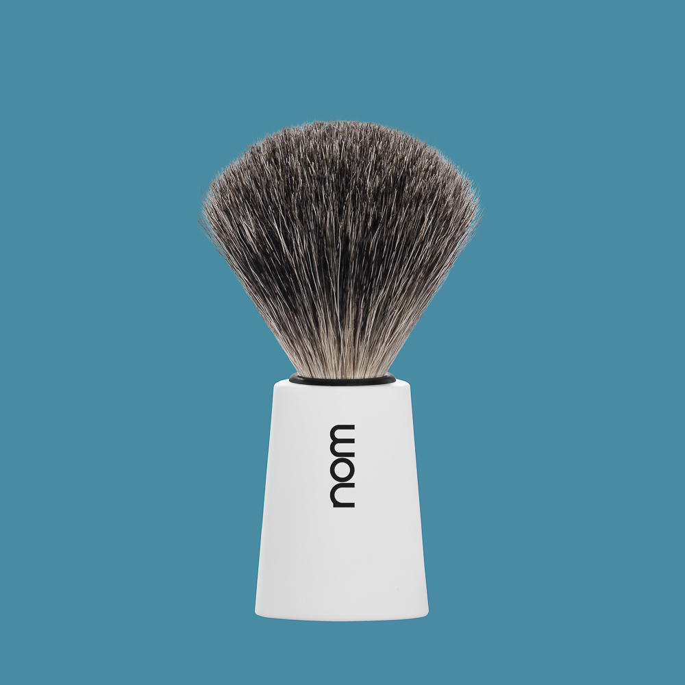 CARL81WH NOM, CARL white, pure badger shaving brush