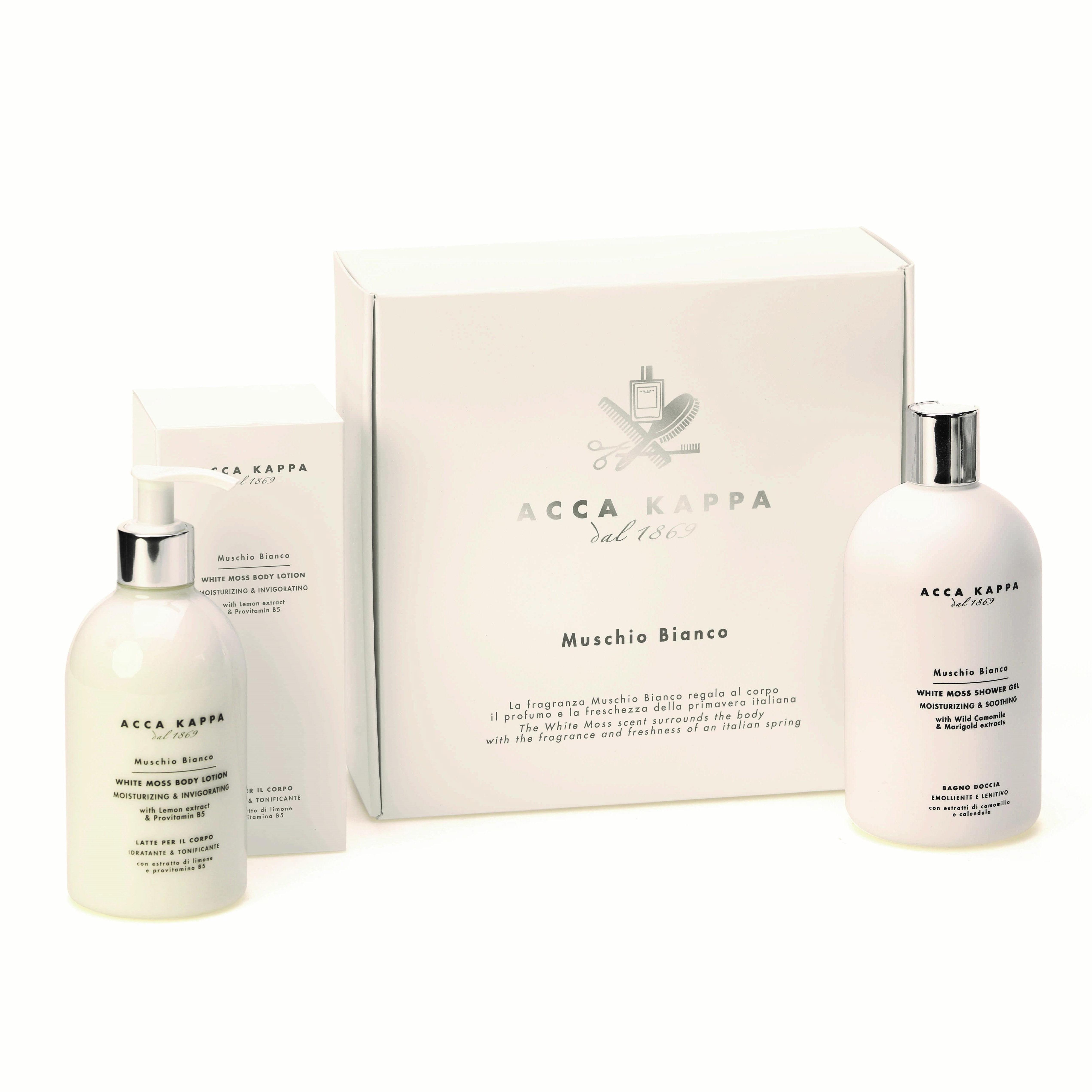 ACCA KAPPA White Moss Gift Set of Shower Gel 500ml and Body Lotion 300ml
