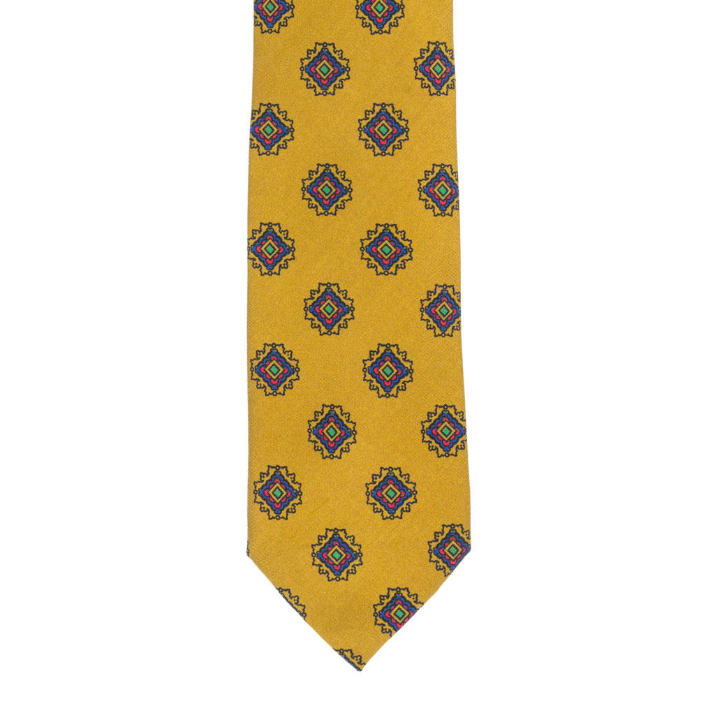Yellow silk tie deals