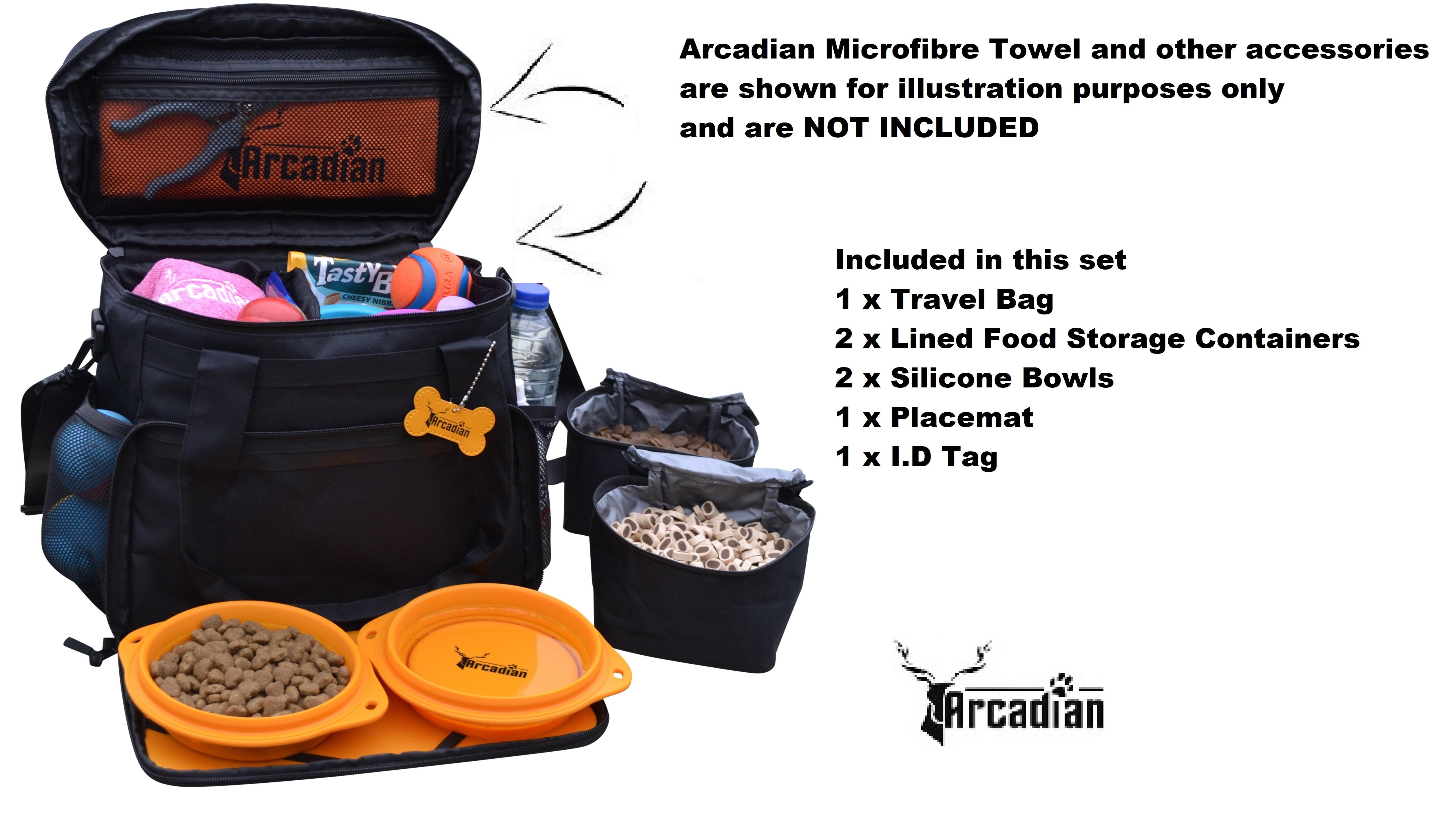 Arcadian Dog Walking Bag. A Perfect Camping & Travel Kit, Multiple Storage Compartments.