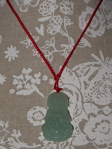 Green Jade Guan Yin Buddha pendant 