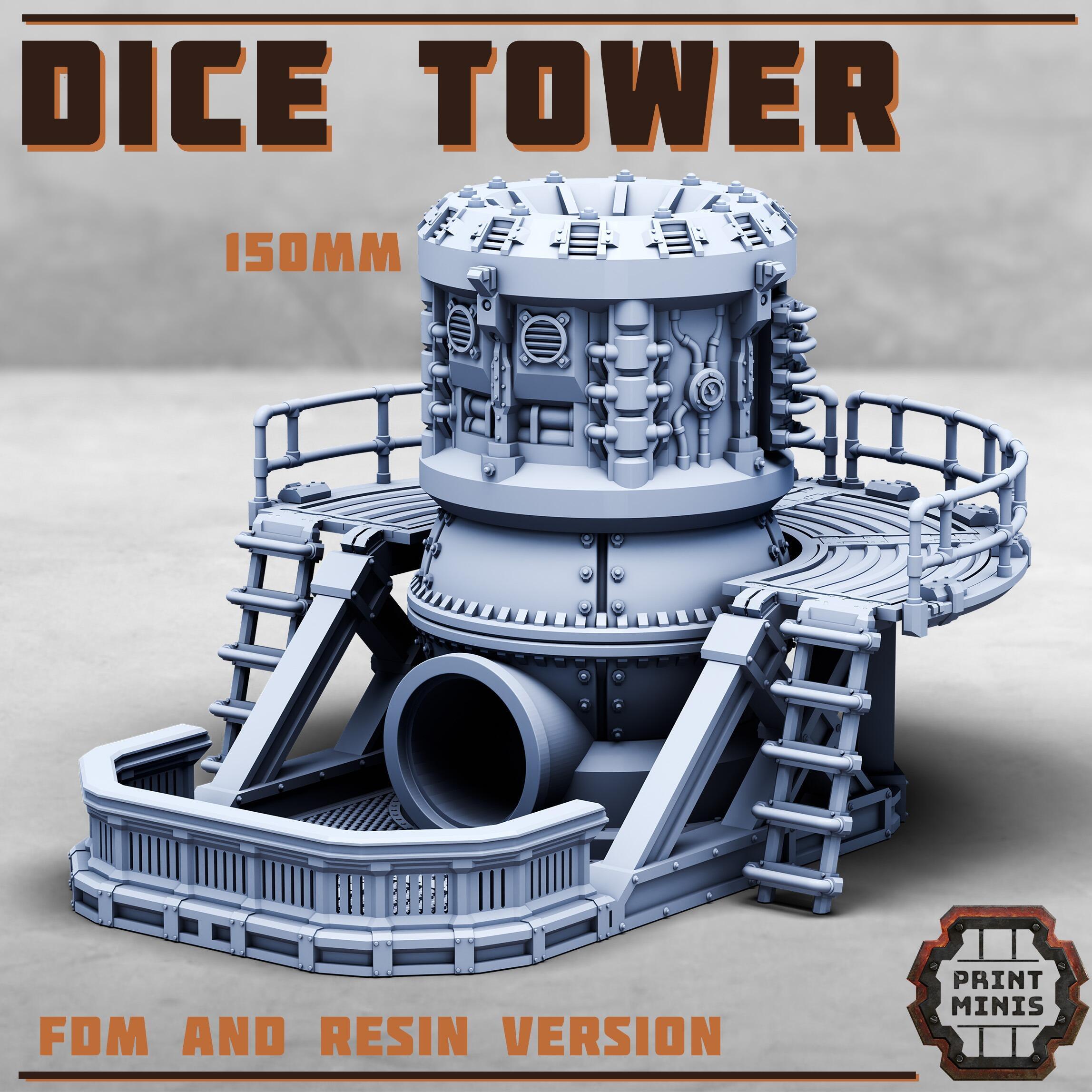 Industrial Dice Tower / Sci-fi Futuristic Grim Dark Scenery