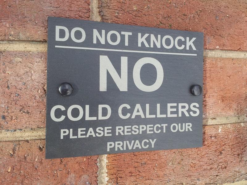no cold callers slate plaque