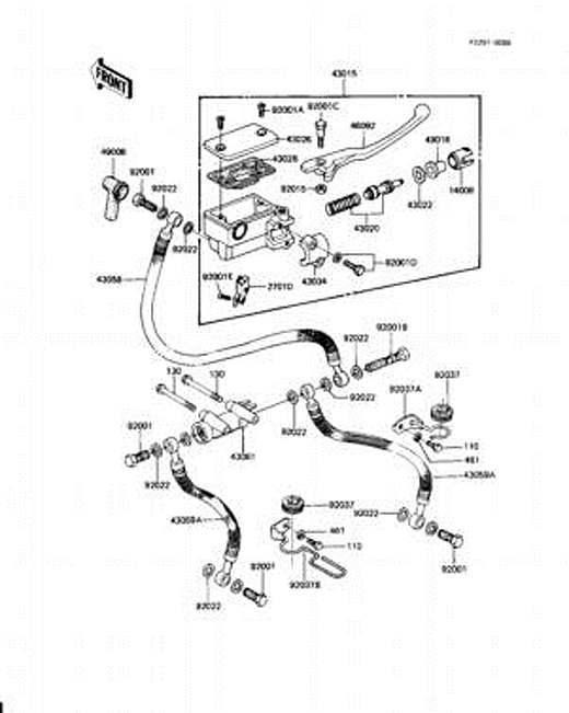 thumbnail image 2 of Brakecrafters Master Cylinder Rebuild Kit For Kawasaki KZ 1300 A 1979-1982 | Front 2 of 5