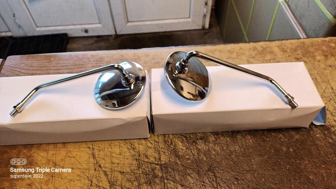 Mirrors EARLY JAPANESE style. CHROME (PAIR)