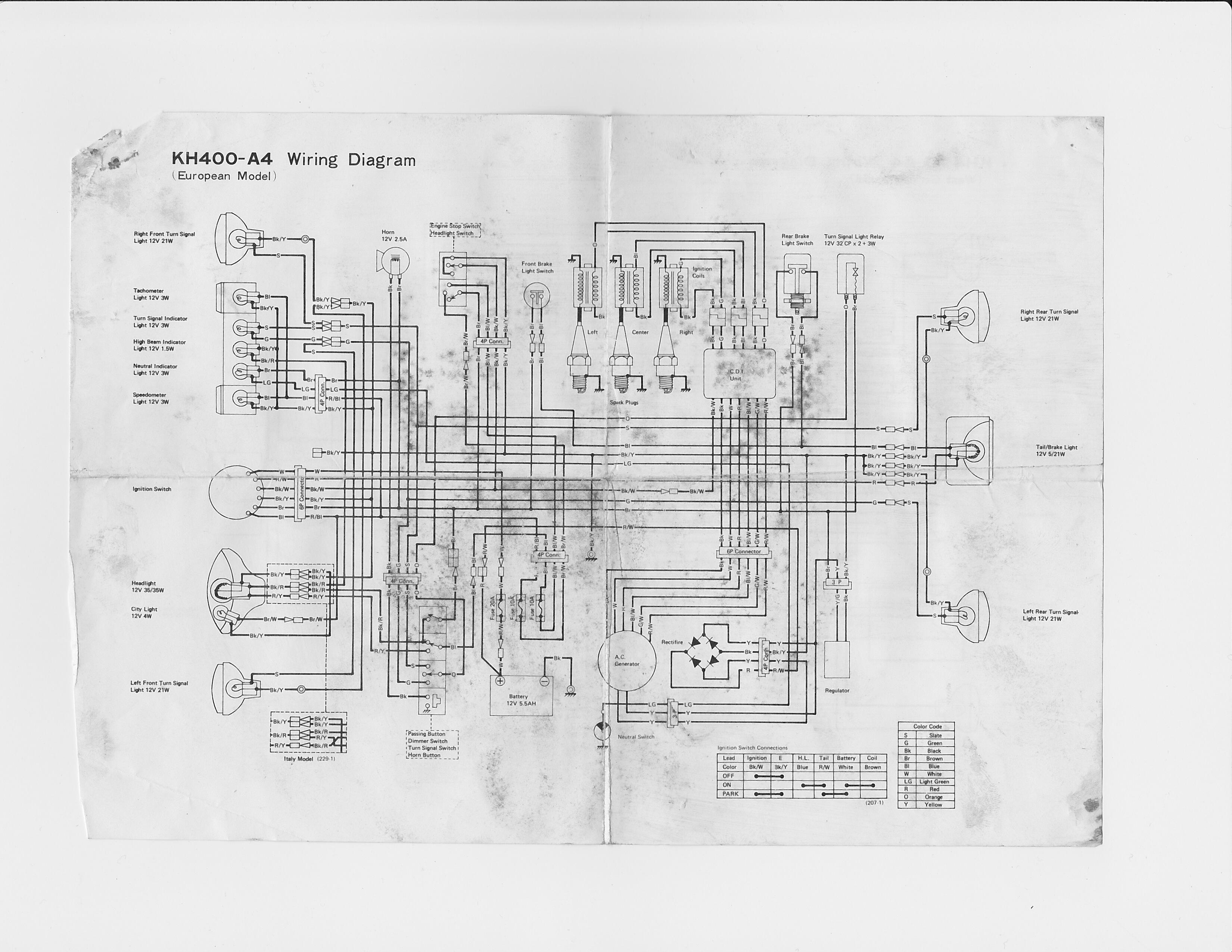 WIRING DIAGRAM KH400A4 (EURO MODELS)