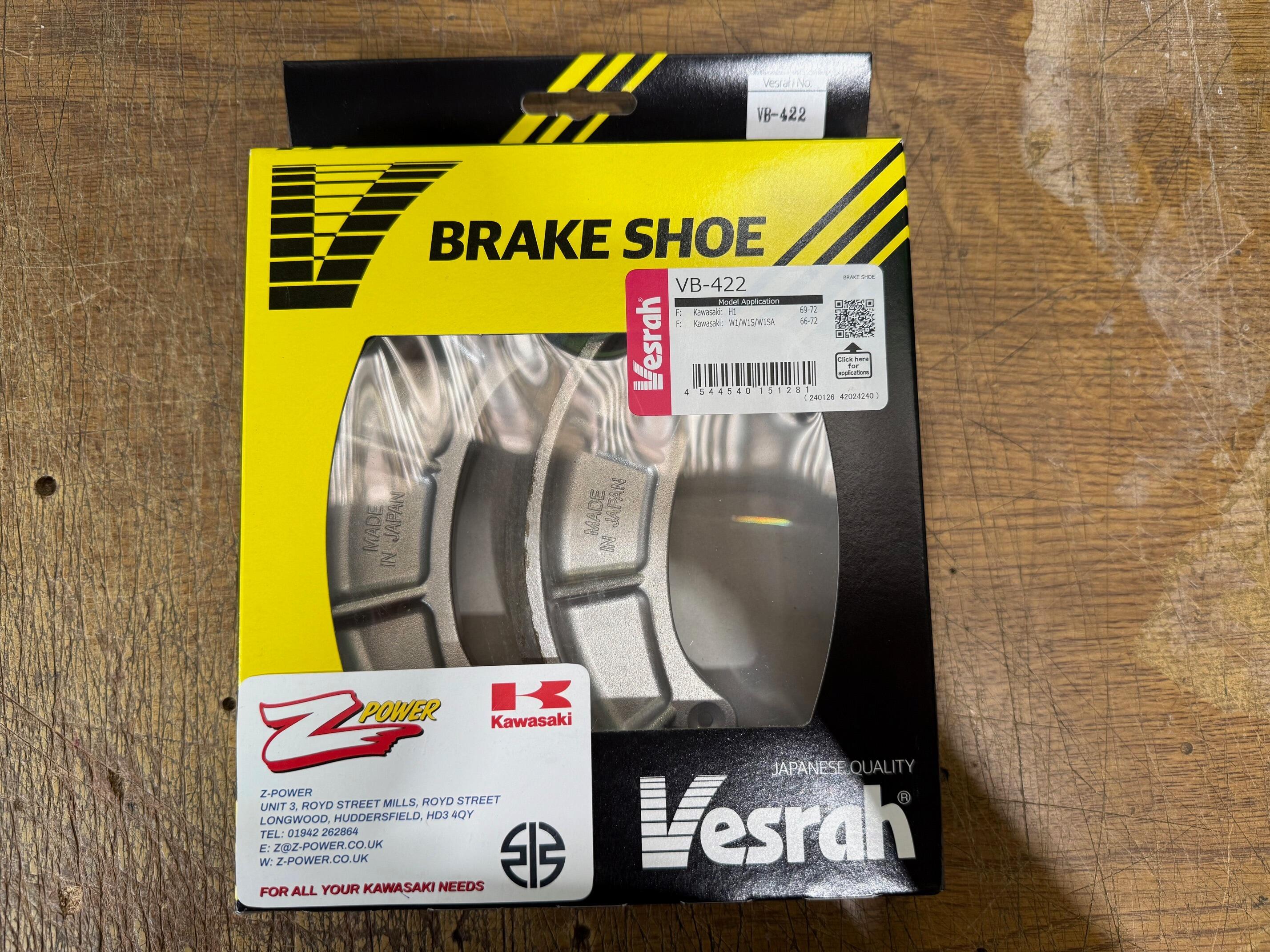 FRONT BRAKE SHOES: H1/W1 1969-1972