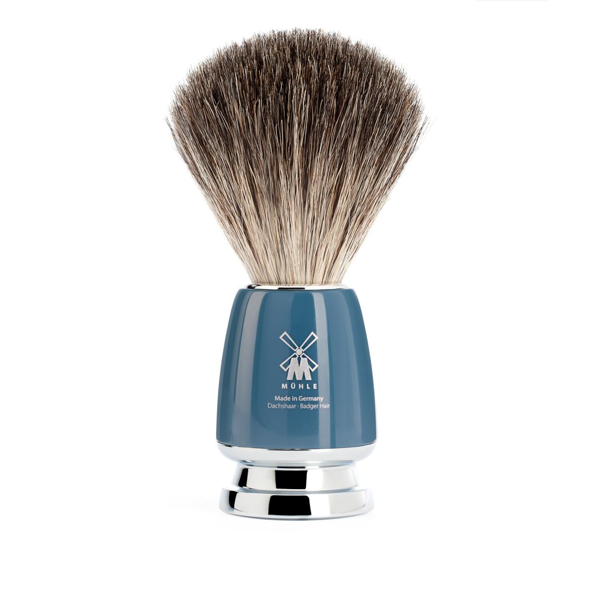 MÜHLE RYTMO Pure Badger Shaving Brush in Petrol Blue