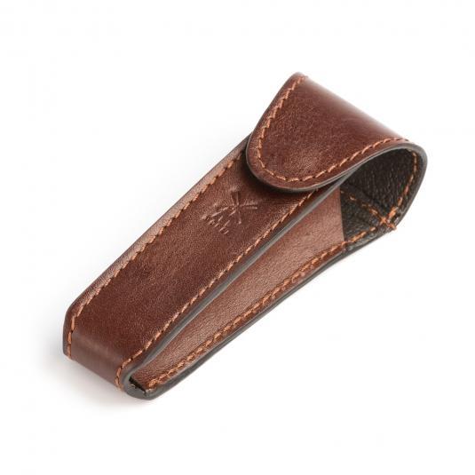 MUHLE Brown Leather Safety Razor Travel Pouch - RT6