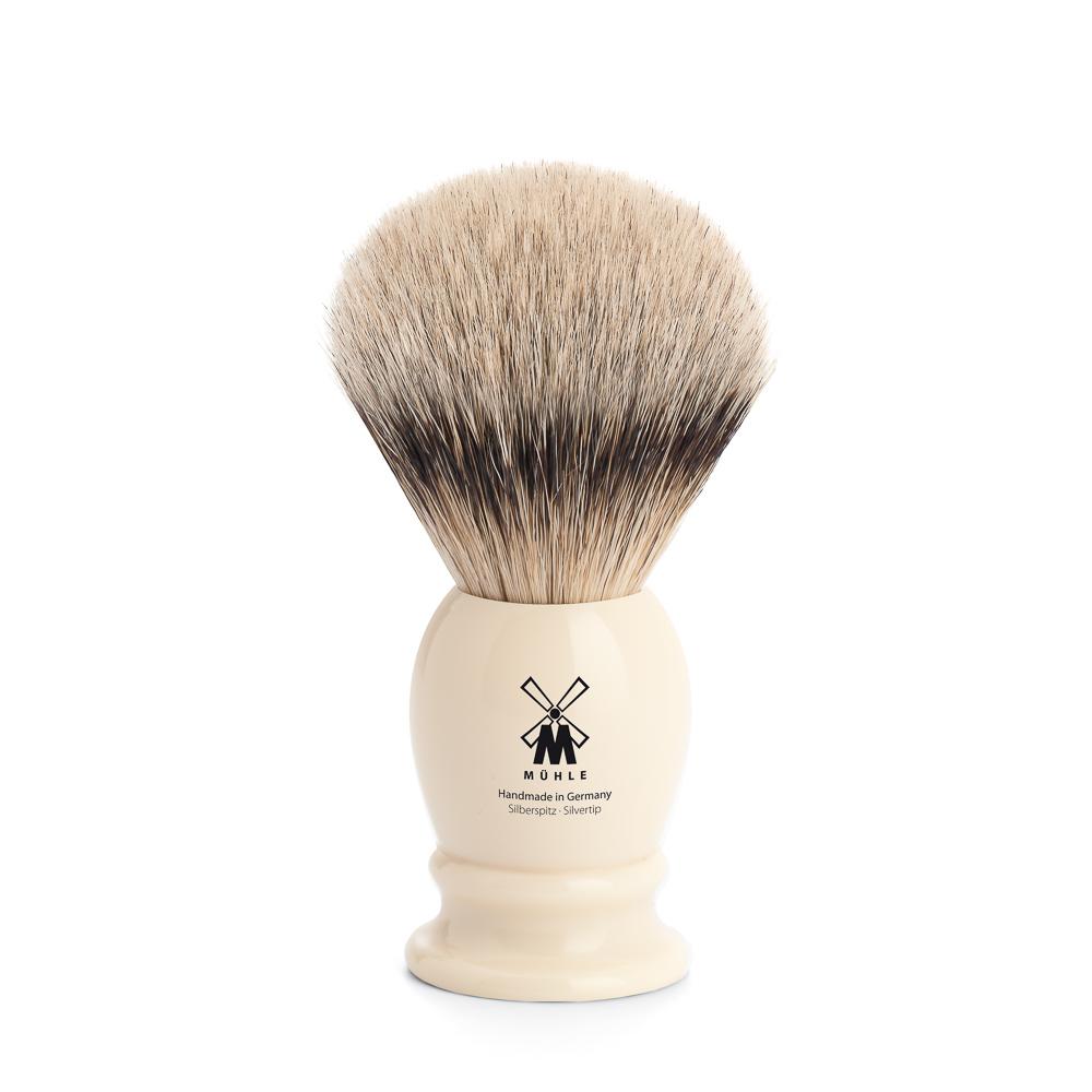 MUHLE Classic Medium Faux Ivory Silvertip Badger Shaving Brush - 091K257