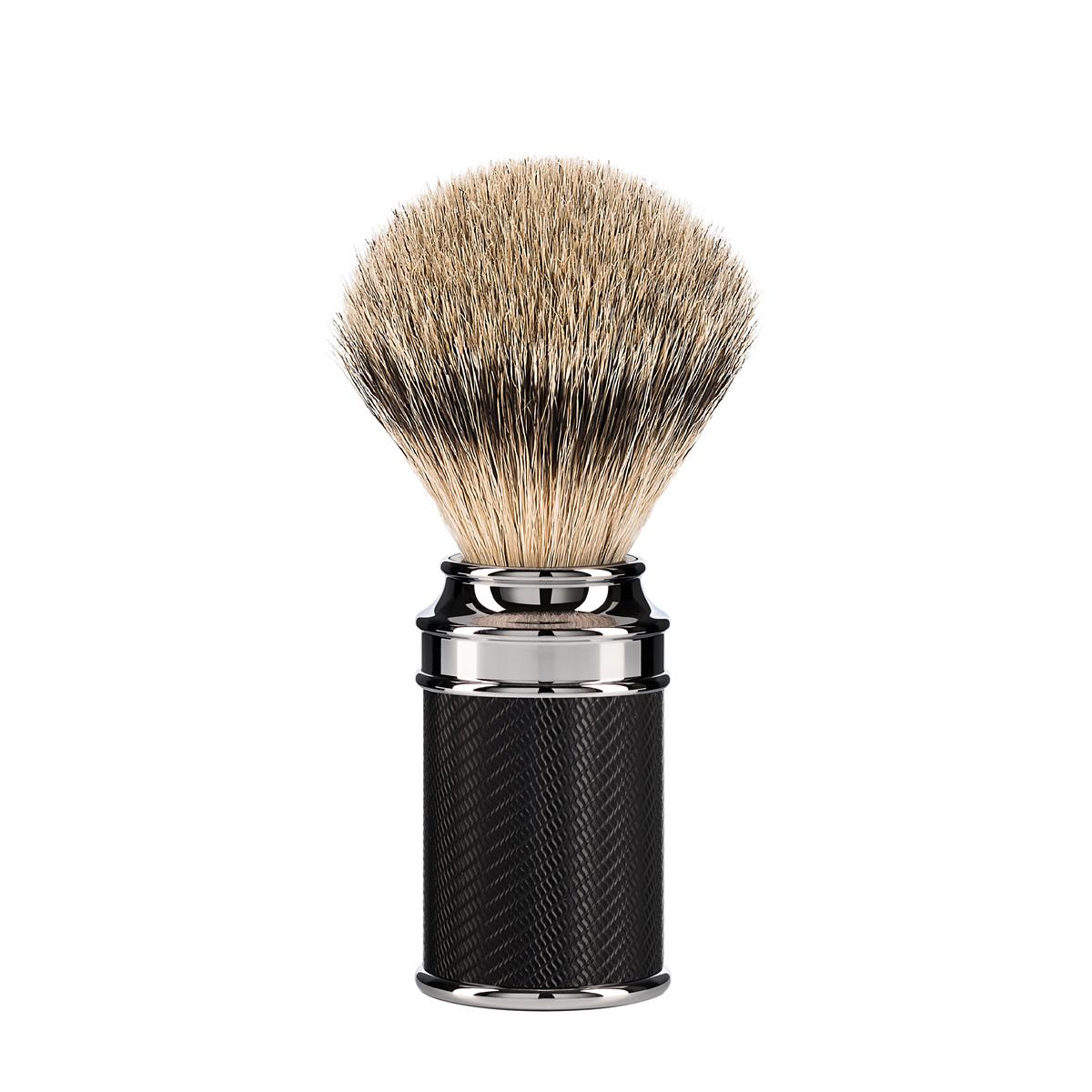 MUHLE TRADITIONAL Black/Chrome Silvertip Badger Shaving Brush