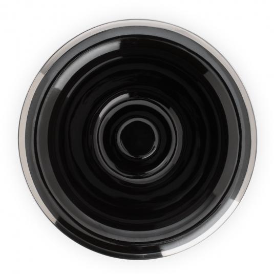 MUHLE Black Porcelain Platinum Rim Soap Dish