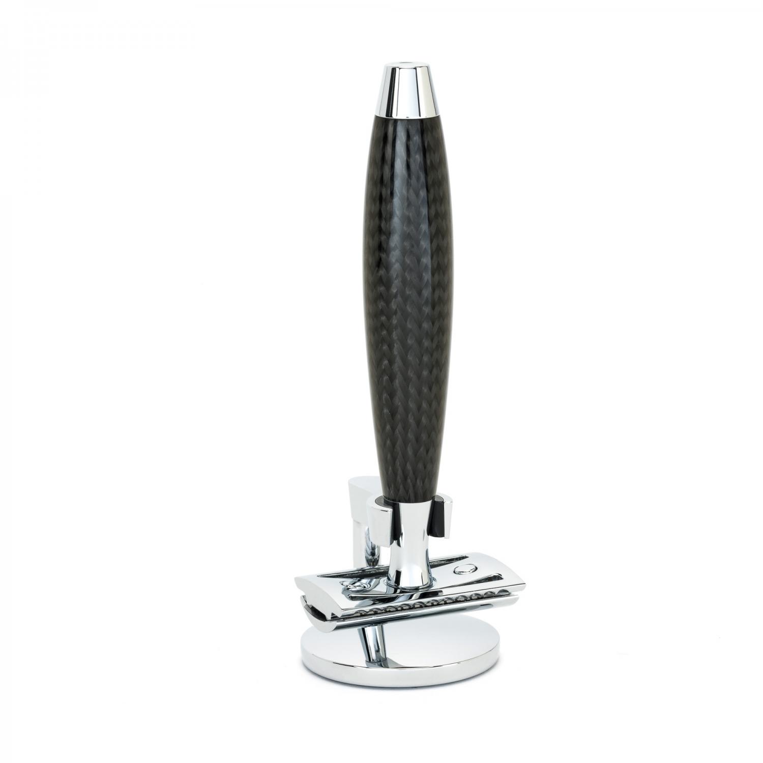 MUHLE EDITION Carbon Handle Safety Razor and Stand