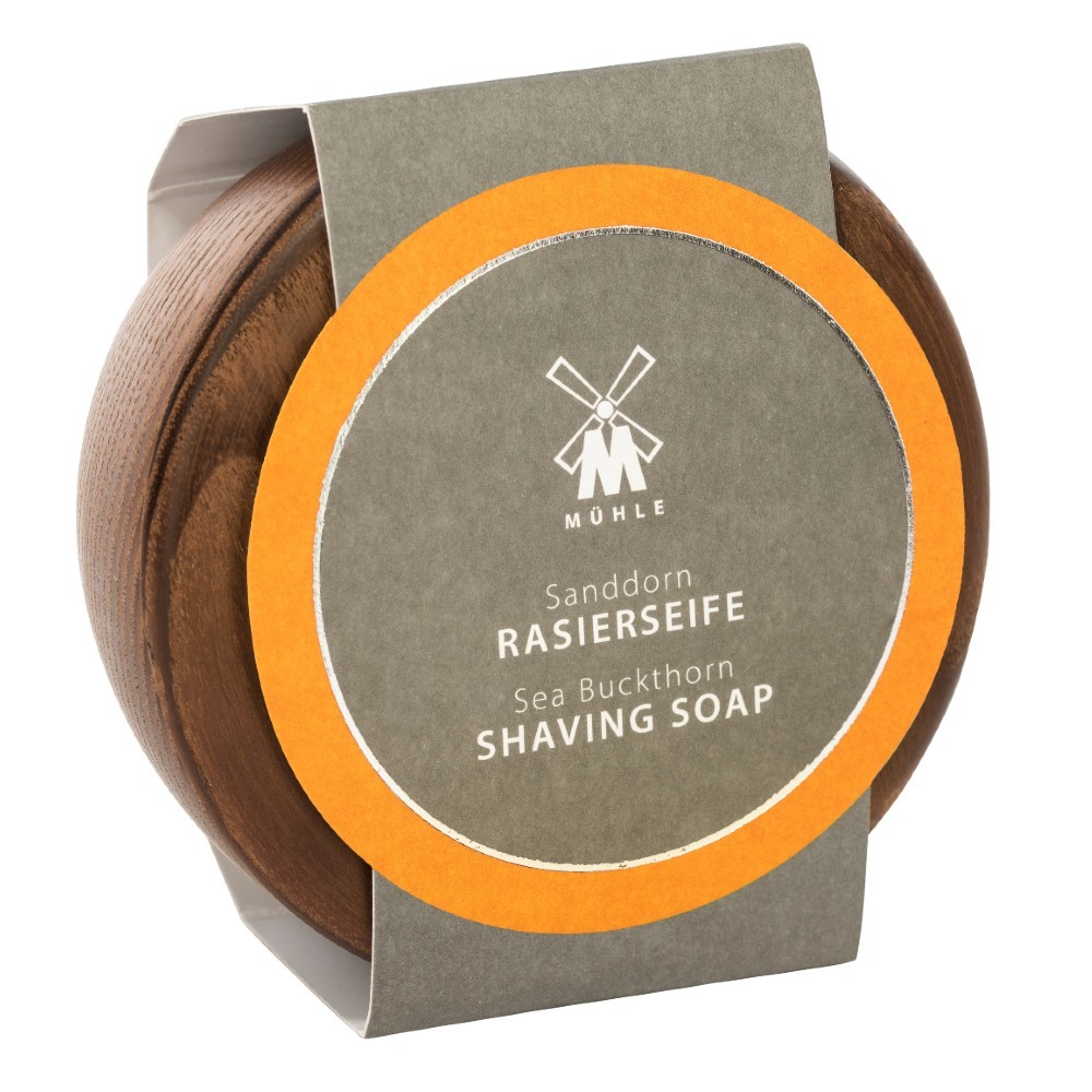 RN3SD MÜHLE SHAVE CARE, Steamed Ashwood Dish incl. Sea Buckthorn Shaving Soap, 65g