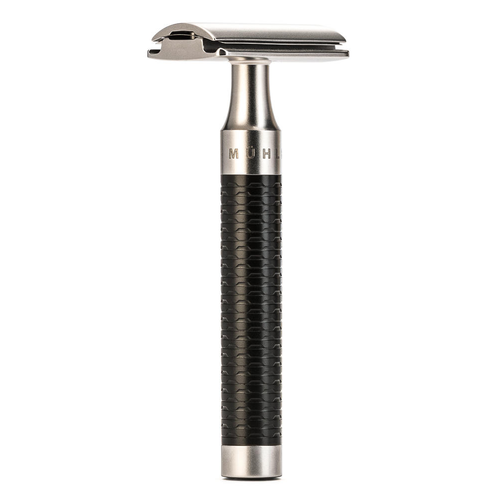 MUHLE ROCCA Black Handle Stainless Steel Safety Razor - R96