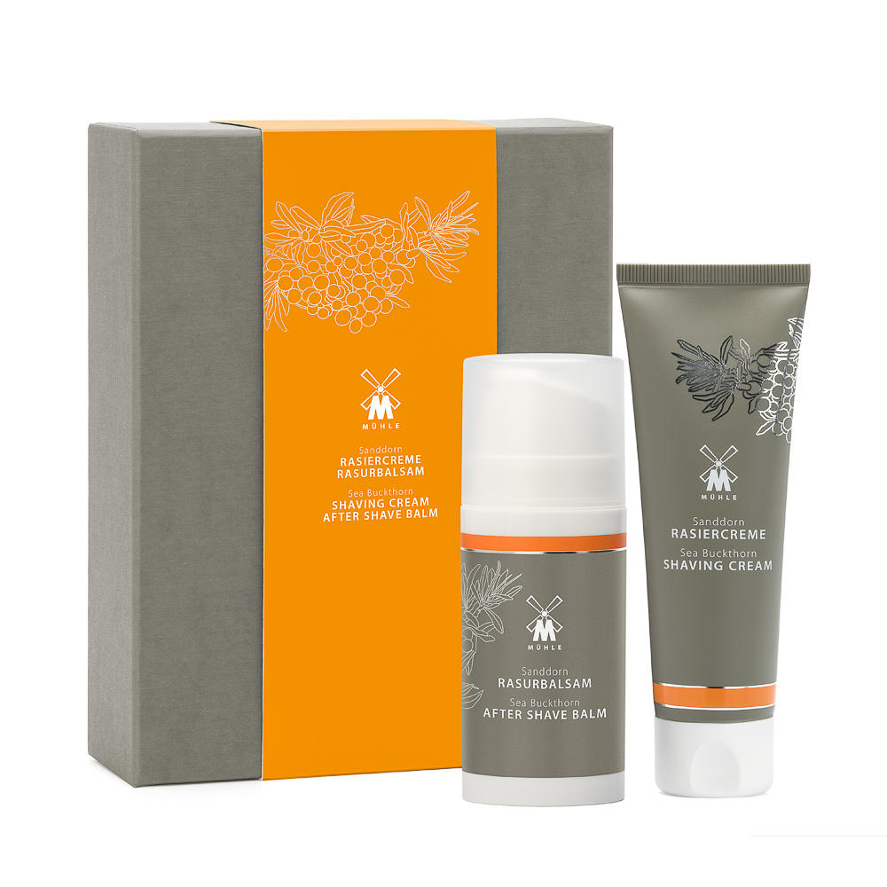 MUHLE SHAVE CARE Sea Buckthorn Set Incl. Shaving Cream and Aftershave Balm - MPSSD
