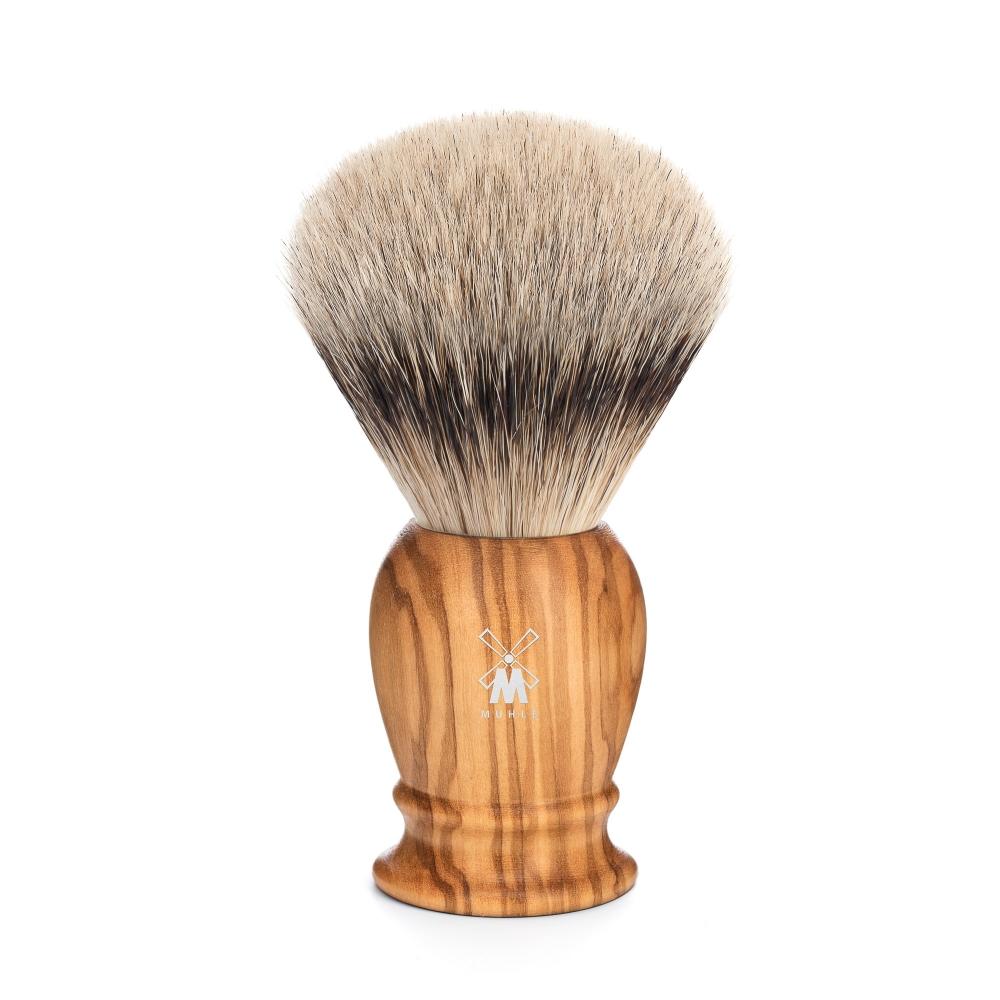 MÜHLE Classic Large Olive Wood Silvertip Badger Shaving Brush