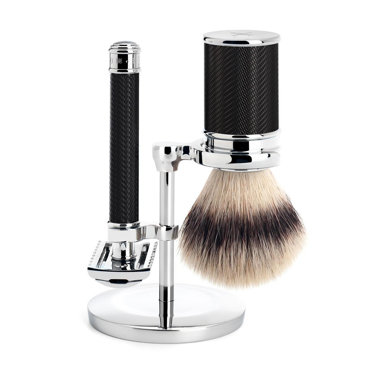MÜHLE Silvertip Fibre (Synthetic) and Open Comb Safety Razor Shaving Set