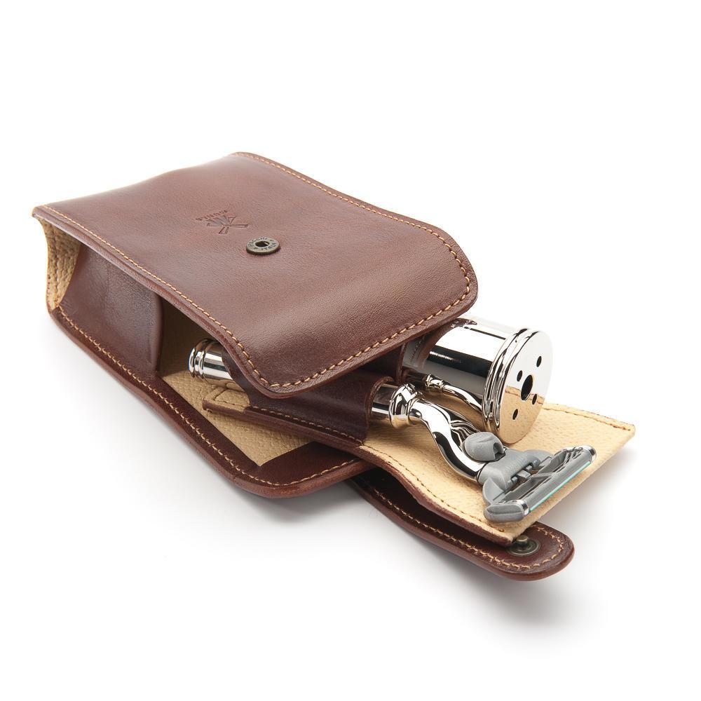 MUHLE Travel leather pouch in brown