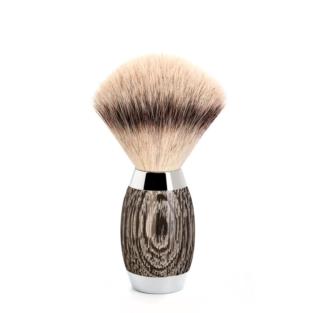 EDITION No. 3 Bog Oak & Sterling Silver Silvertip Fibre Shaving Brush - 433ED3