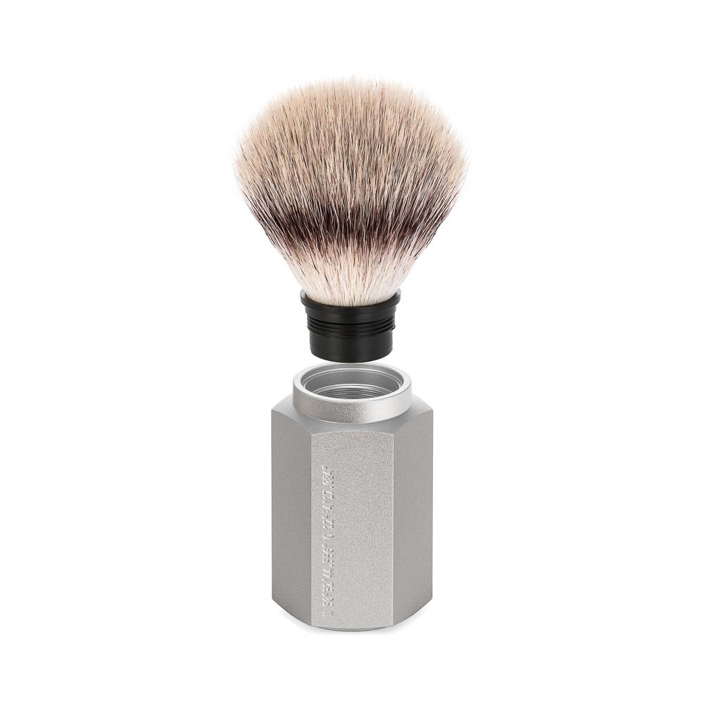 MUHLE HEXAGON Series silver handle, silvertip fibre shaving brush