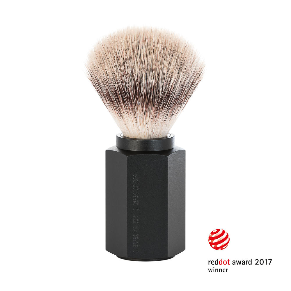 MUHLE HEXAGON Graphite Silvertip Fibre Shaving Brush - 31MHXGGRAPHITE