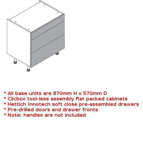 Clicbox 3 drawer unit