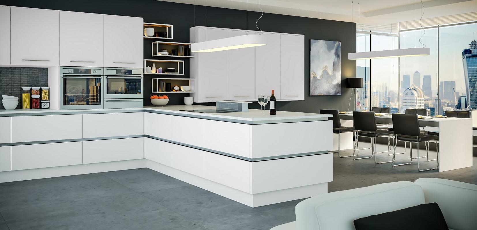 Firbeck supermatt white kitchen