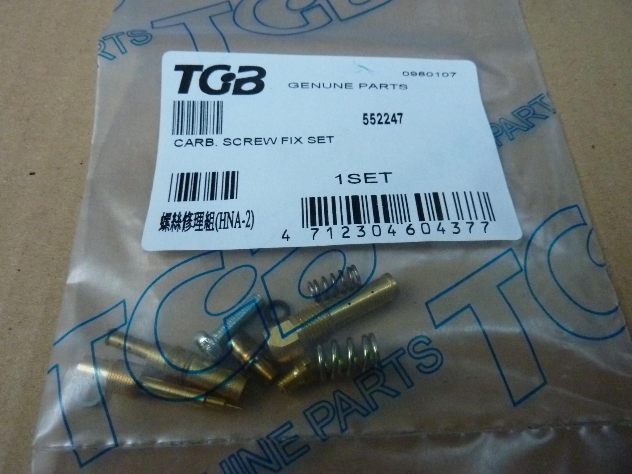 TGB 552247 CARB SCREW FIX KIT TGB XMotion
