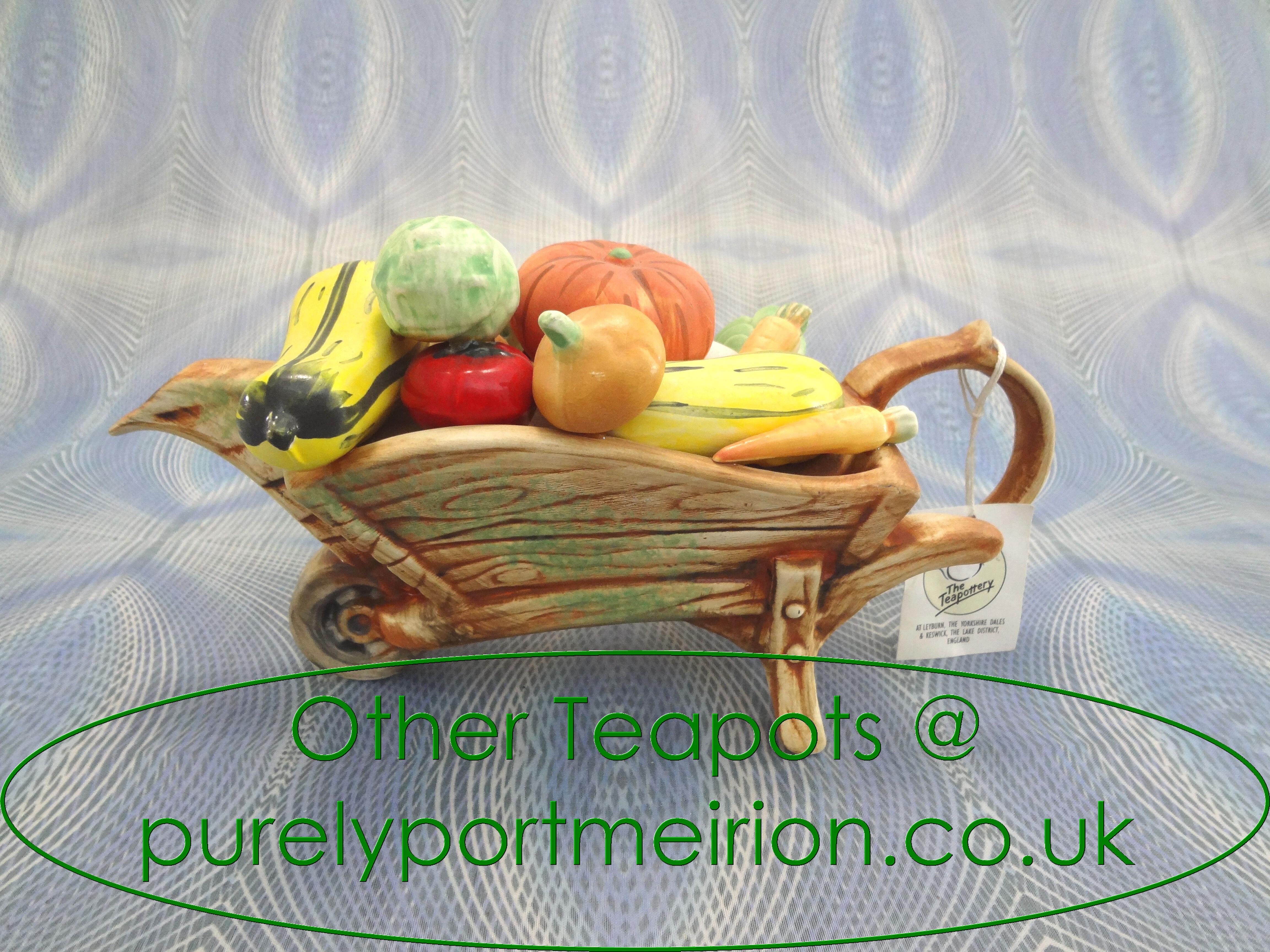 【最終Sale】英国製　ティーポット Teapottery BathTeapot The Teapottery Garden Wheelbarrow Teapot, OT12