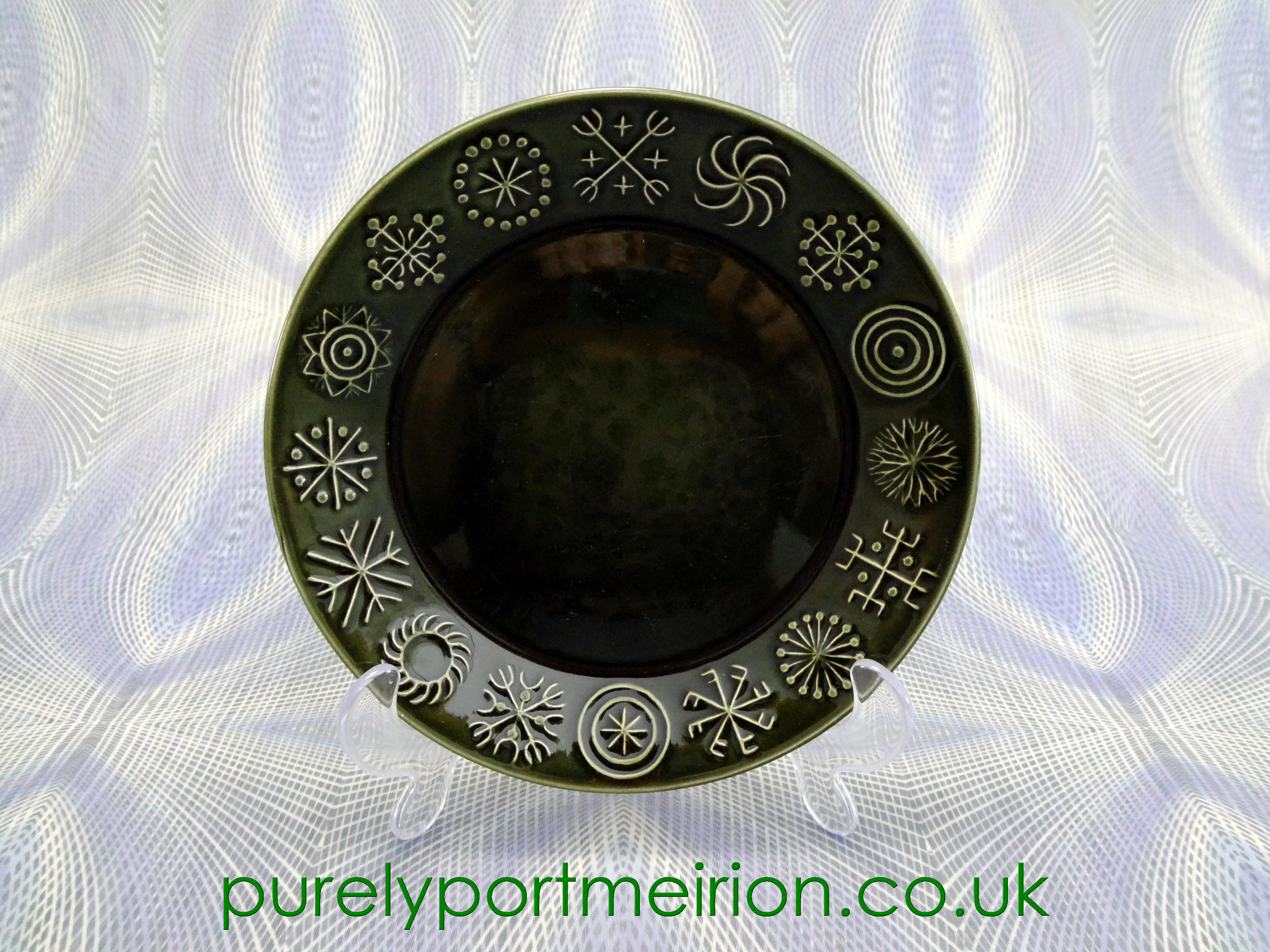Portmeirion Pottery Totem Olive Green Side Plate, TTO13A-F