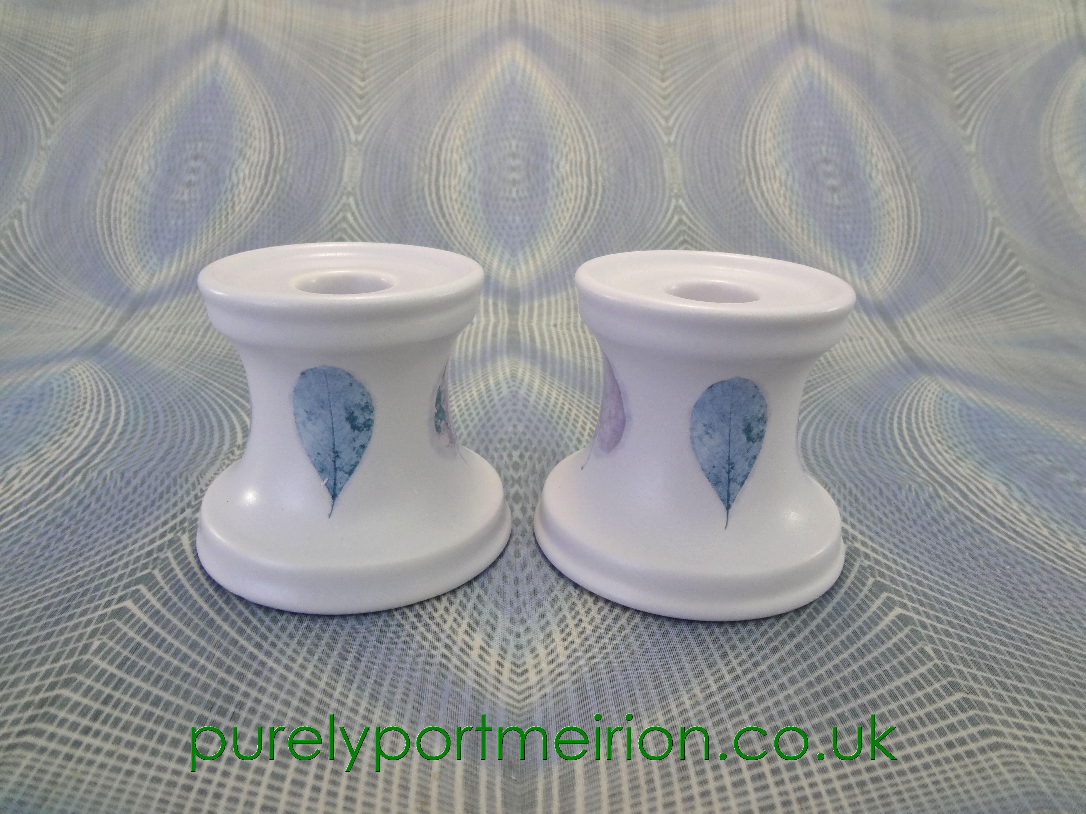 Portmeirion Pottery Dusk Short Candle Holders By Jo Gorman, DSK175