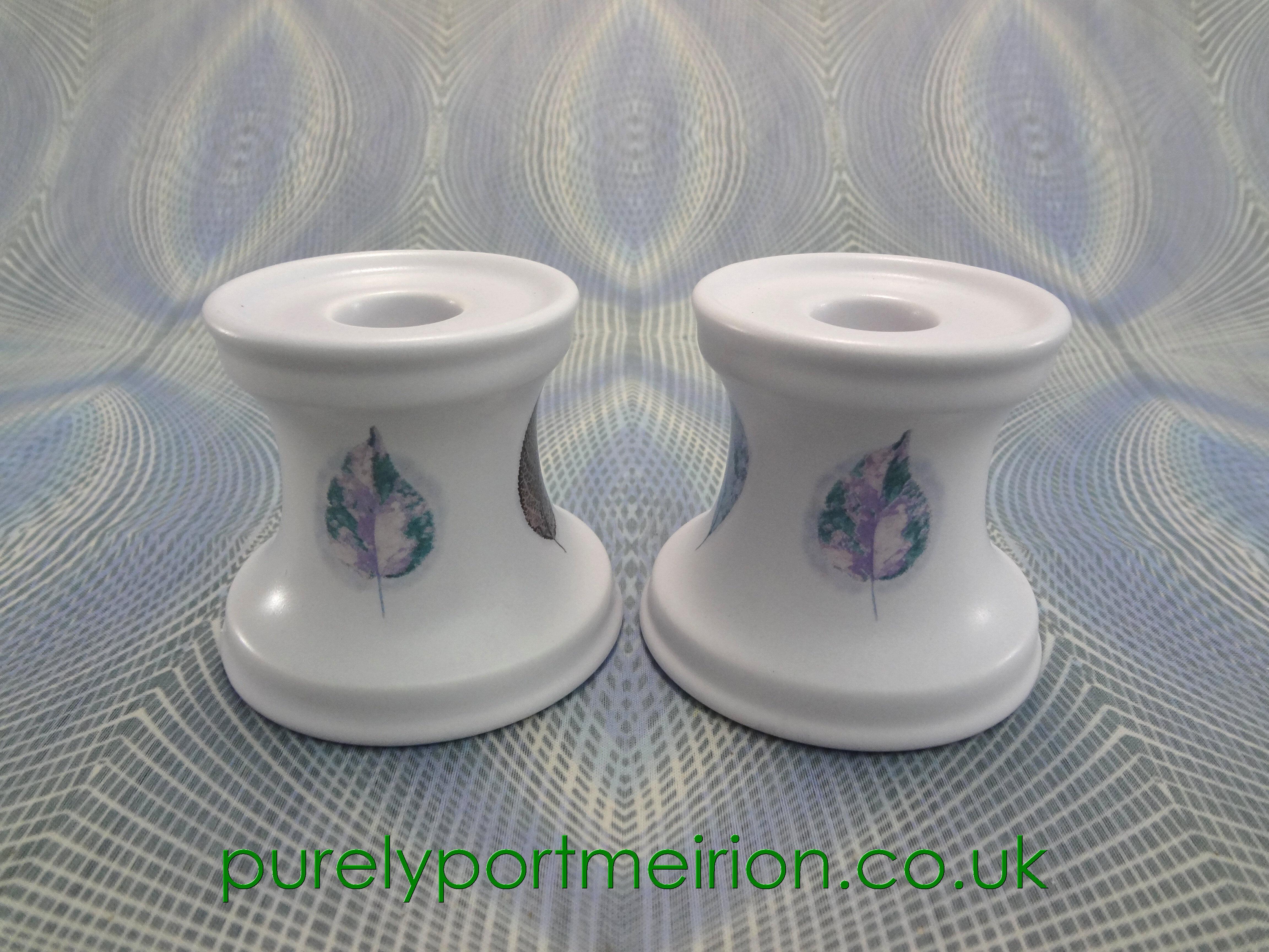 Portmeirion Pottery Dusk Short Candle Holders By Jo Gorman, DSK175