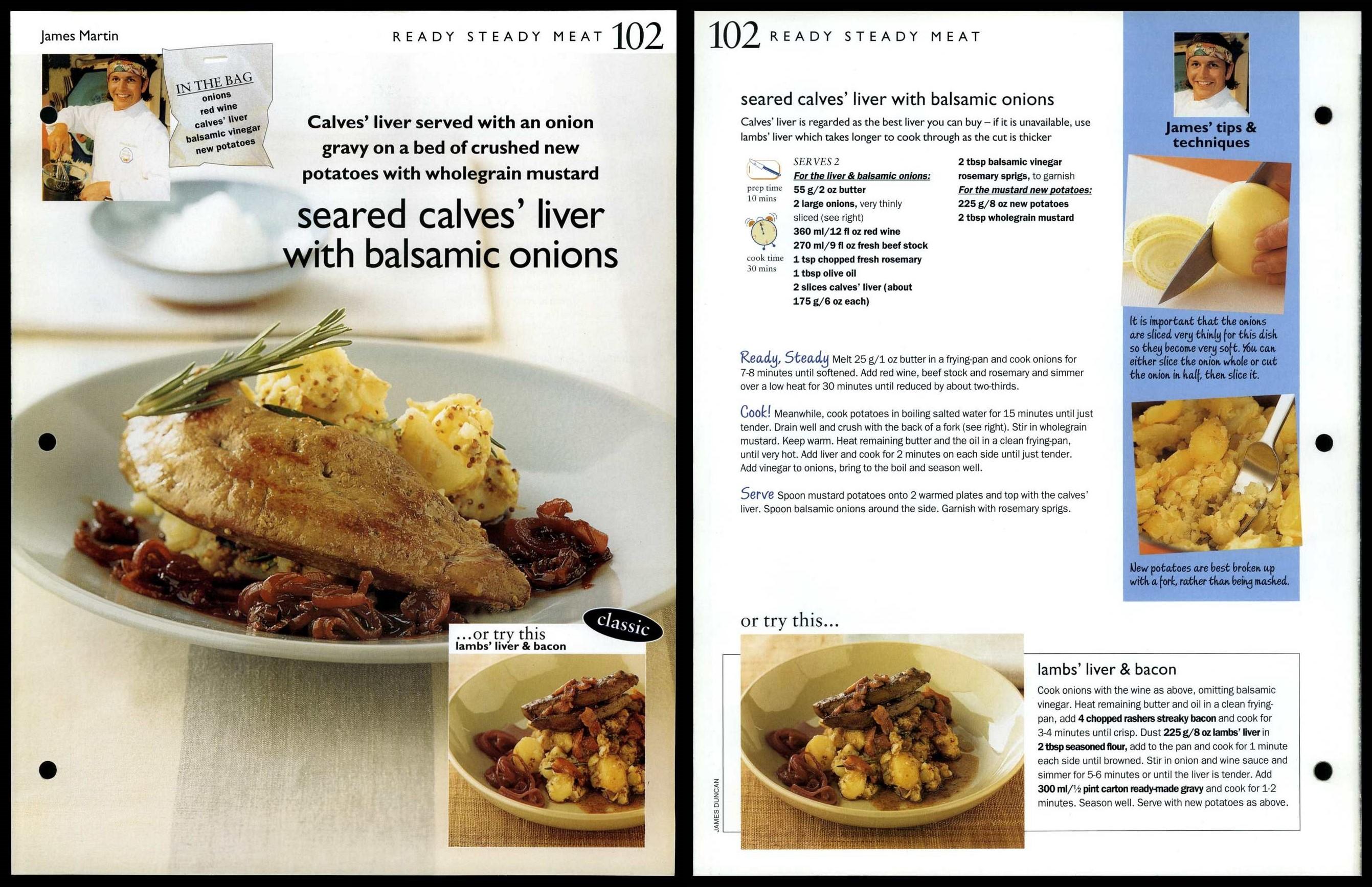 Seared Calves' Liver + Balsamic Onions 102 Meat Ready Steady Cook Recipe Page