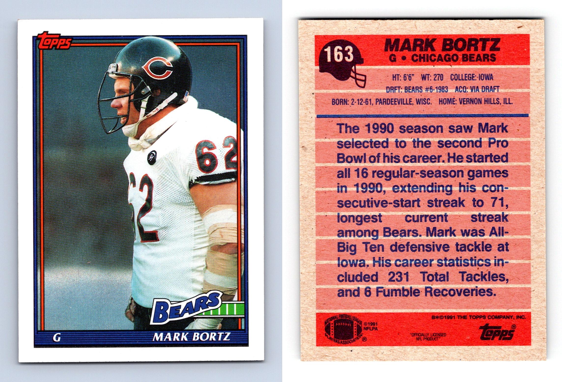 Mark Bortz #163 Topps 1991 American Football Trading Card