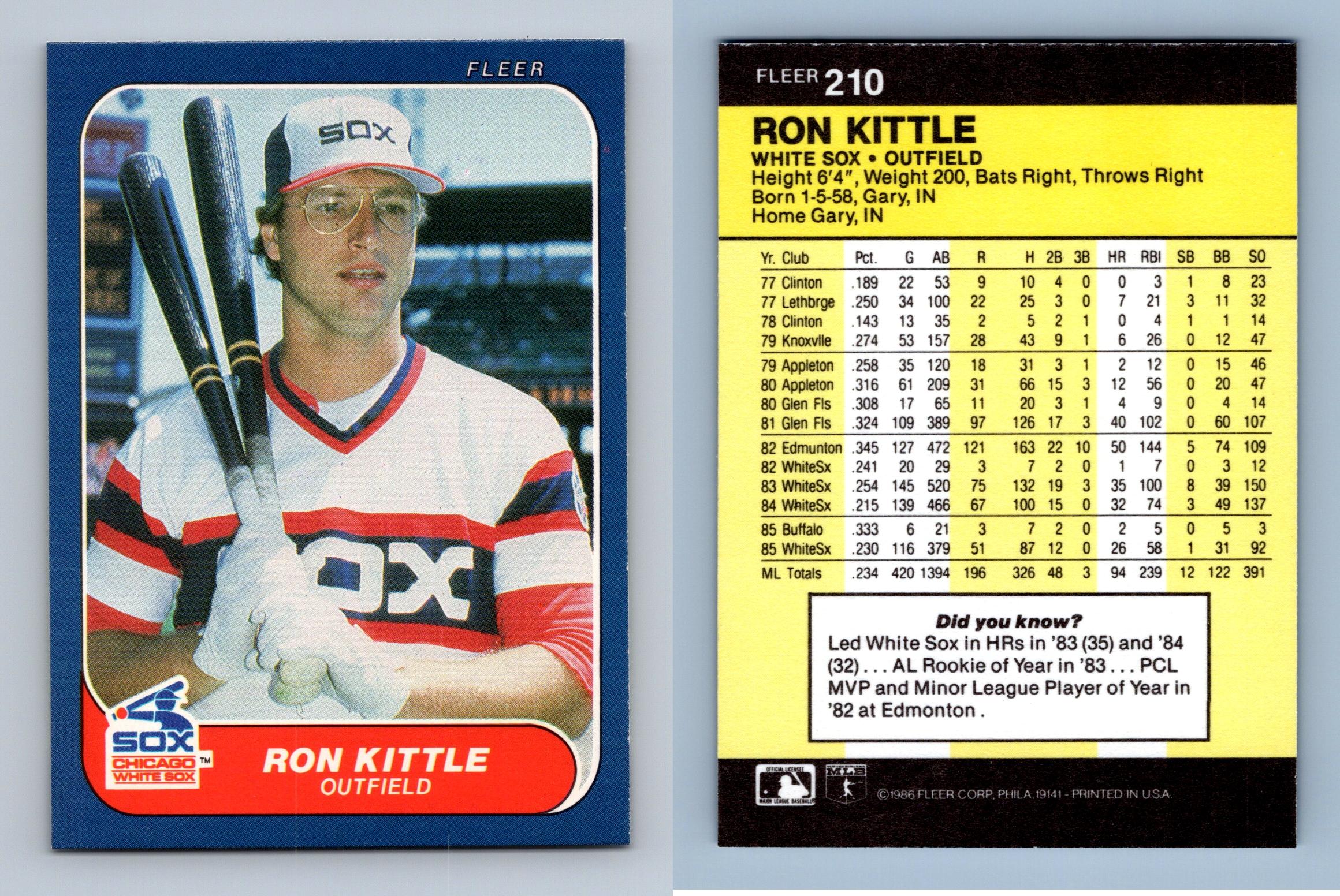 ron kittle white sox jersey