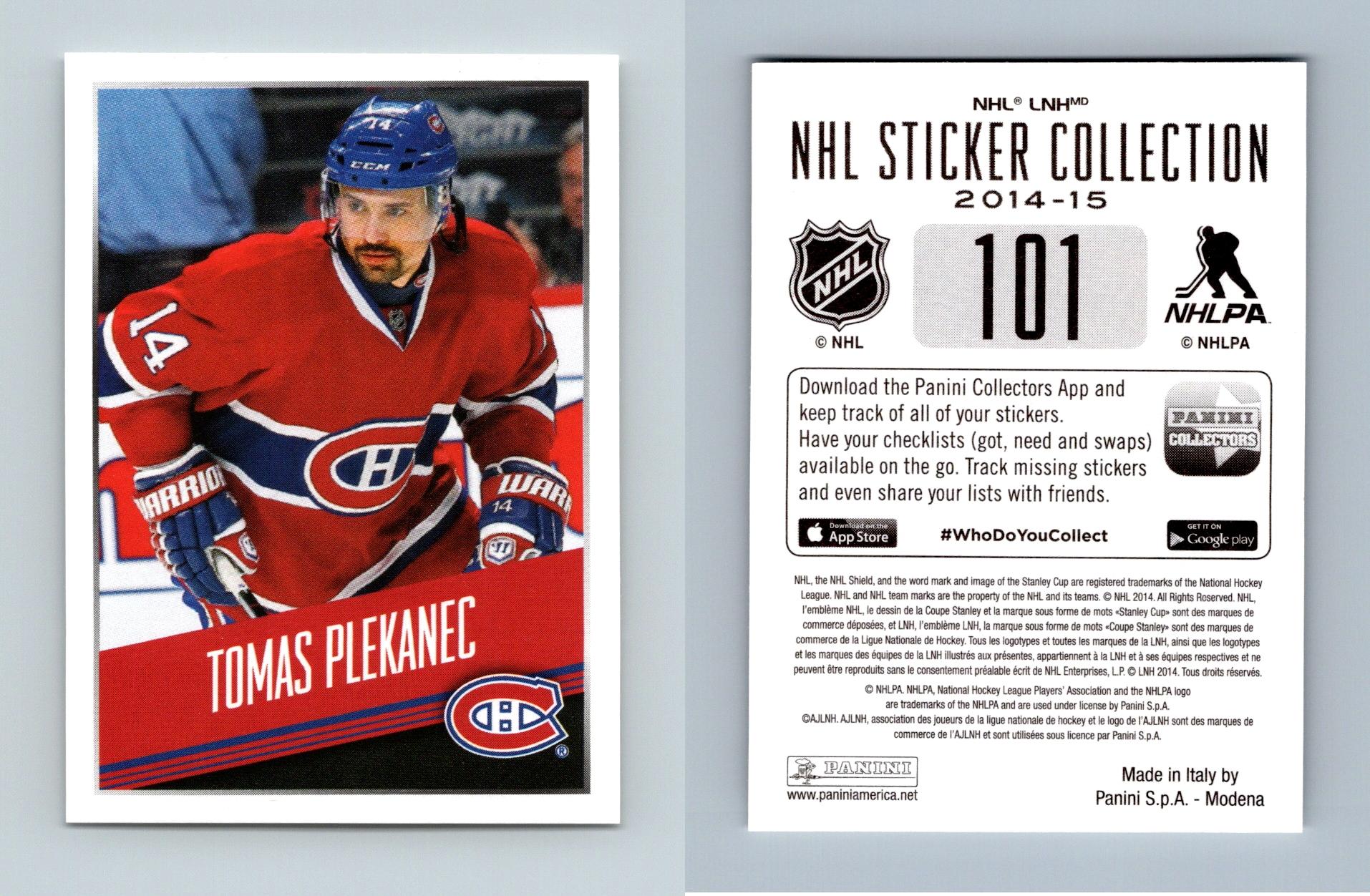 Tomas Plekanec #101 NHL Collection 2014-15 Panini Hockey Sticker