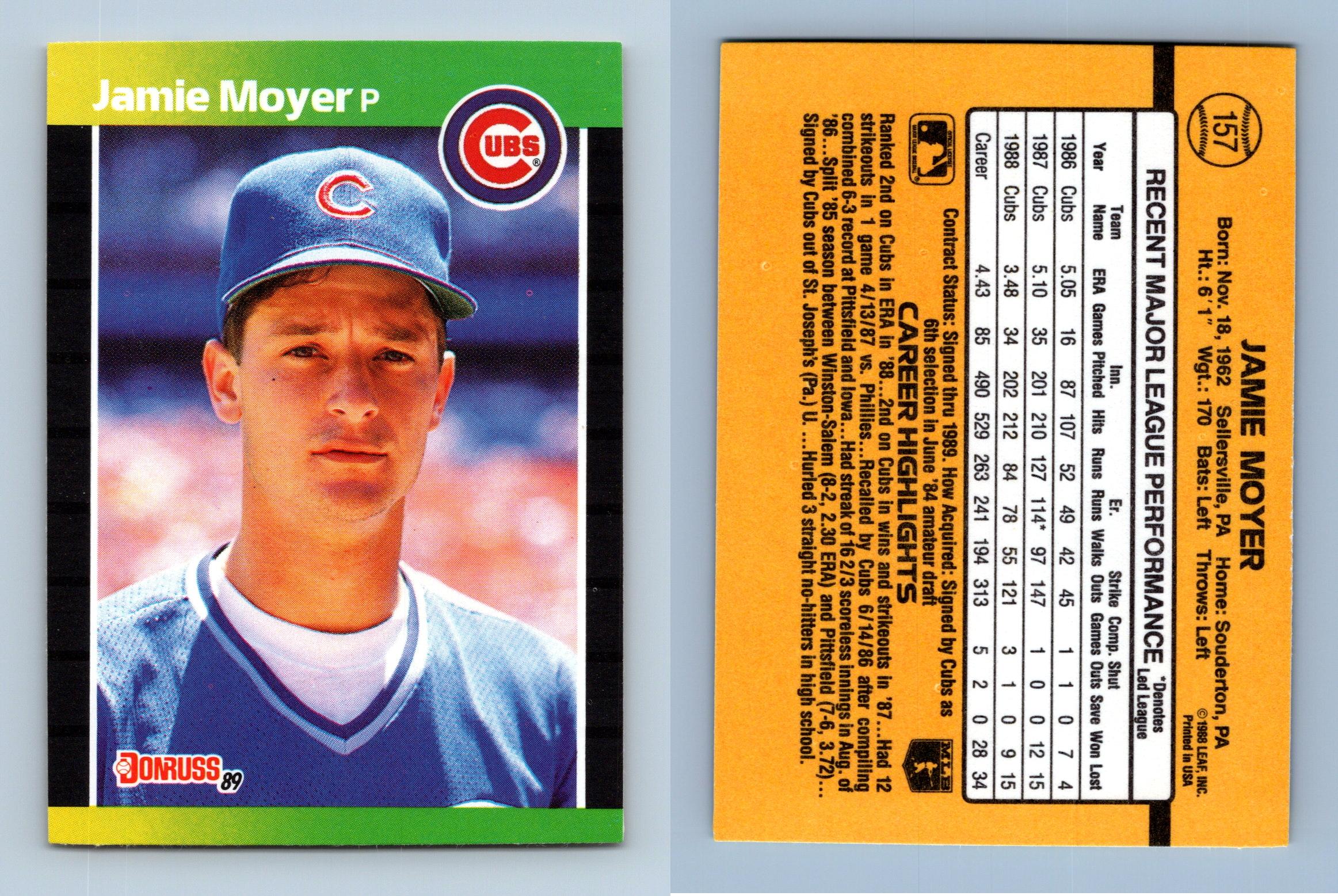 Jamie Moyer - Cubs #157 Donruss 1989 Baseball Trading Card