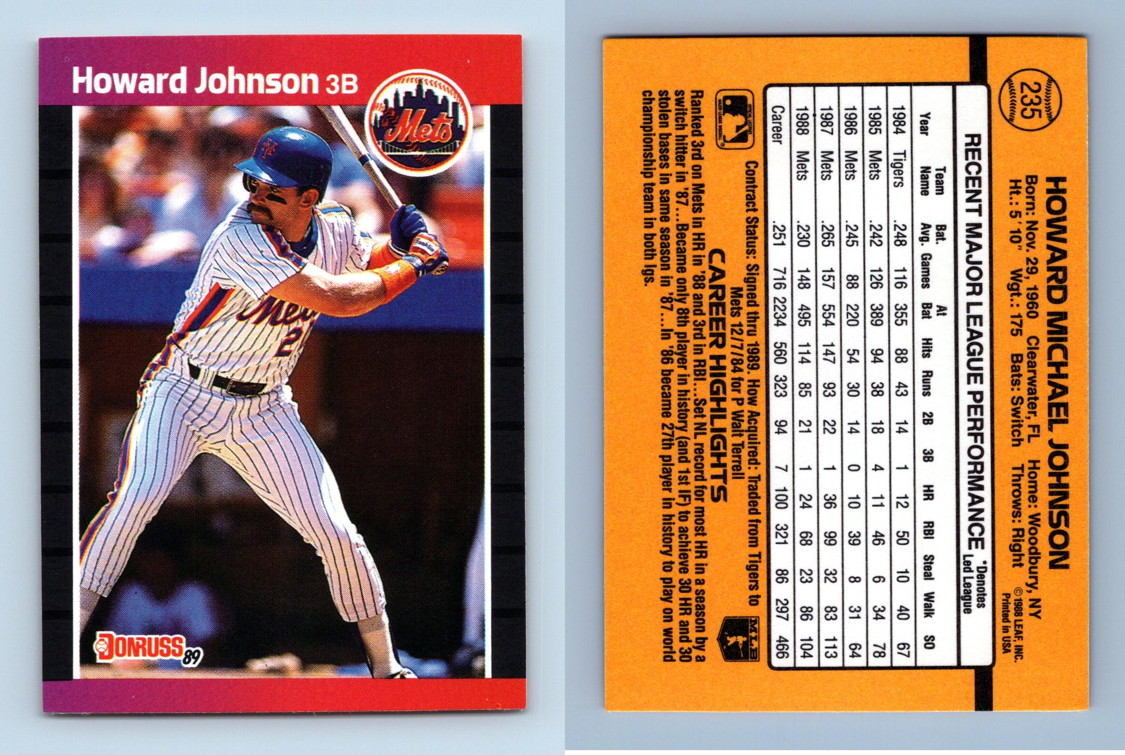 1982 Donruss Baseball Detrors Tigers Howard Johnson Rookie 