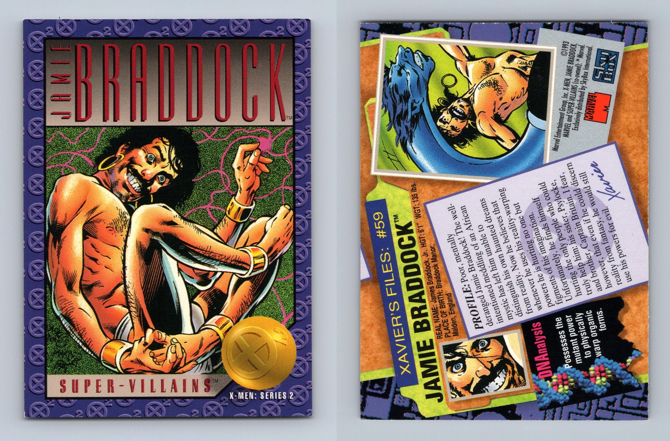 Braddock #59 X-Men Series 2 Skybox 1993 Trading Card - Picture 3 of 3