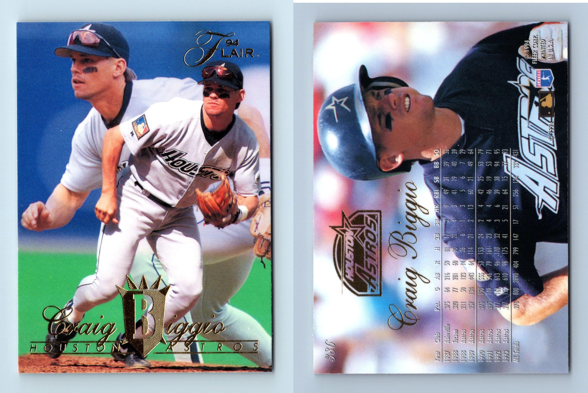 Craig Biggio - Astros #386 Flair 1994 Baseball Trading Card
