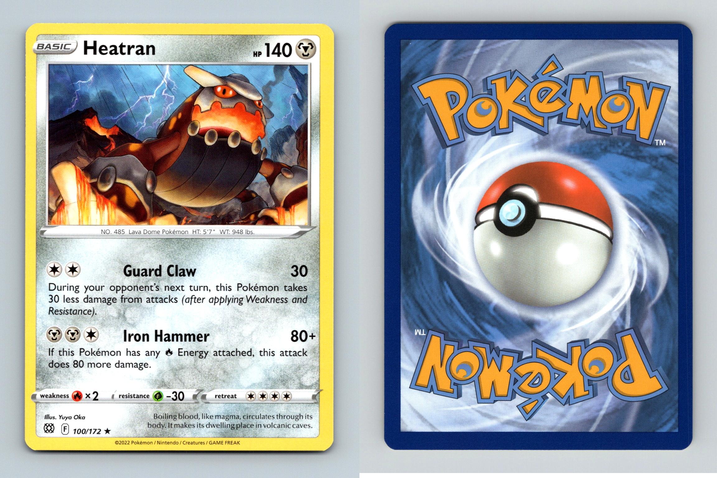Heatran 100/172 SWSH Brilliant Stars Rare Pokemon 2022 TCG Card