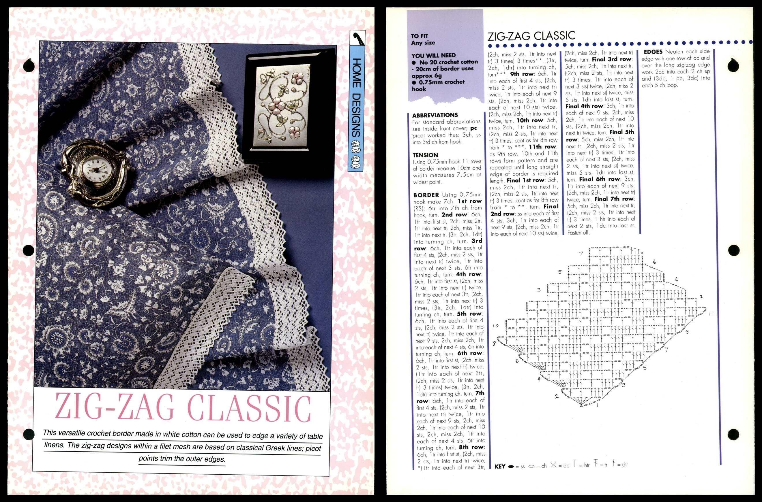 Zig Zag Classic Border Creative Needles Crochet Cotton Crochet