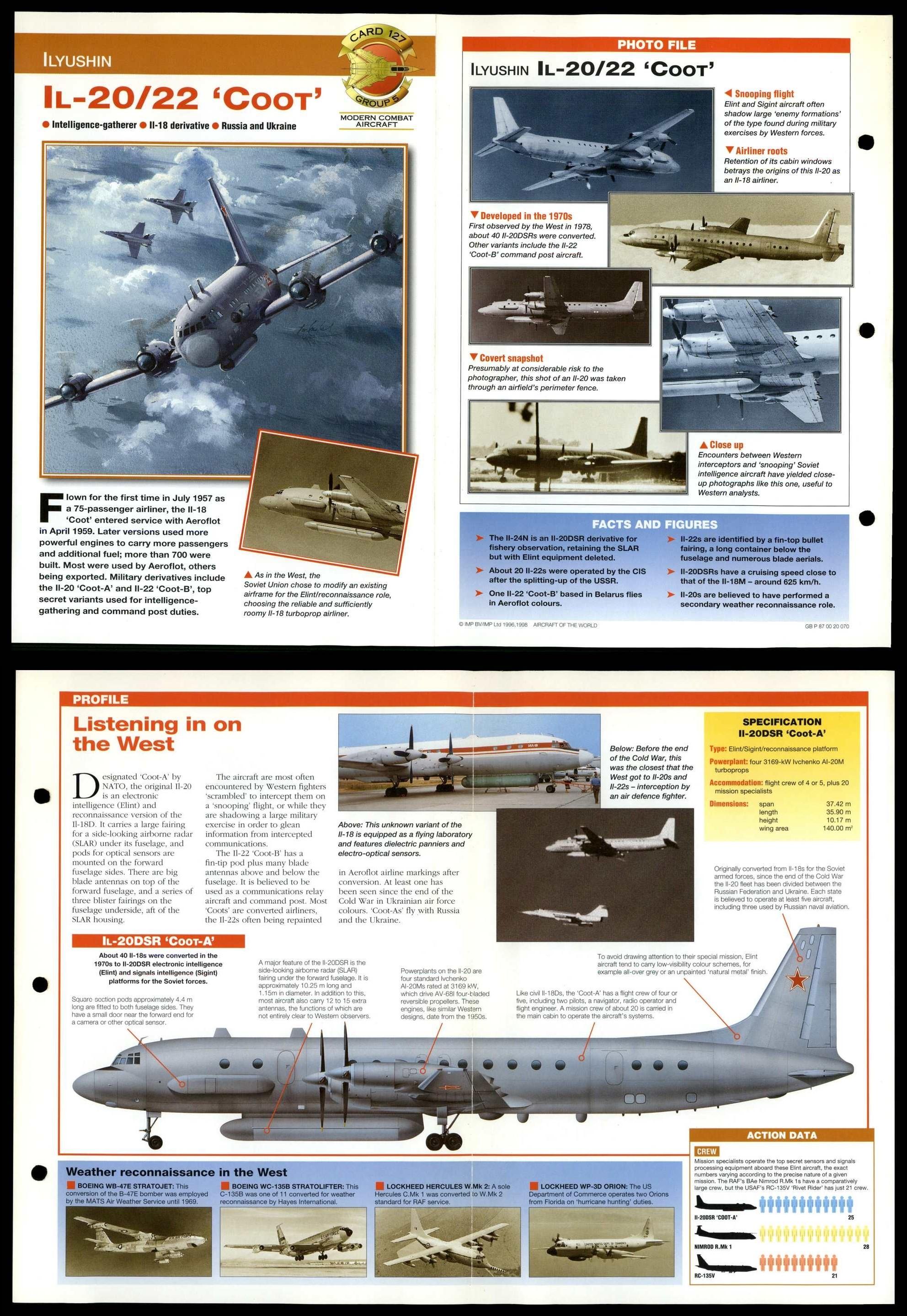 IL-20/22 'Coot' #127 Modern Combat Aircraft Of The World Fold-Out Card