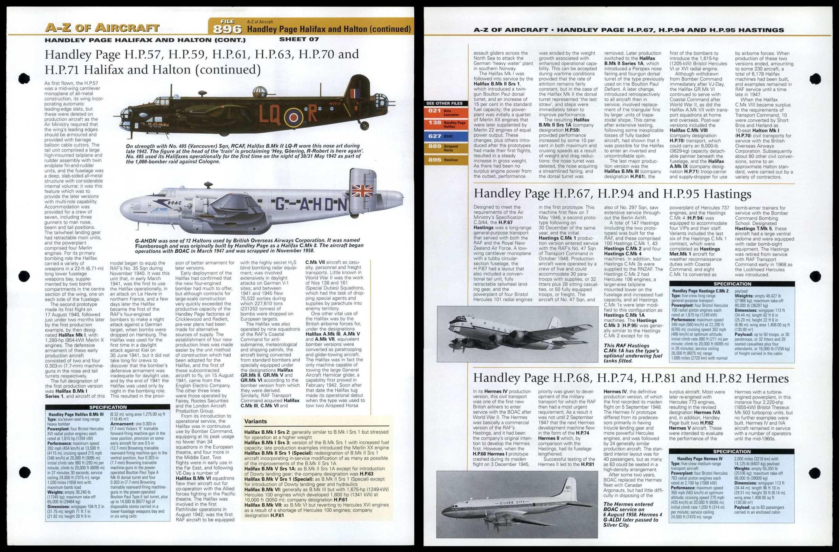 Handley Page H.P.57 - H.P.82 - A-Z #896 World Aircraft Information Page