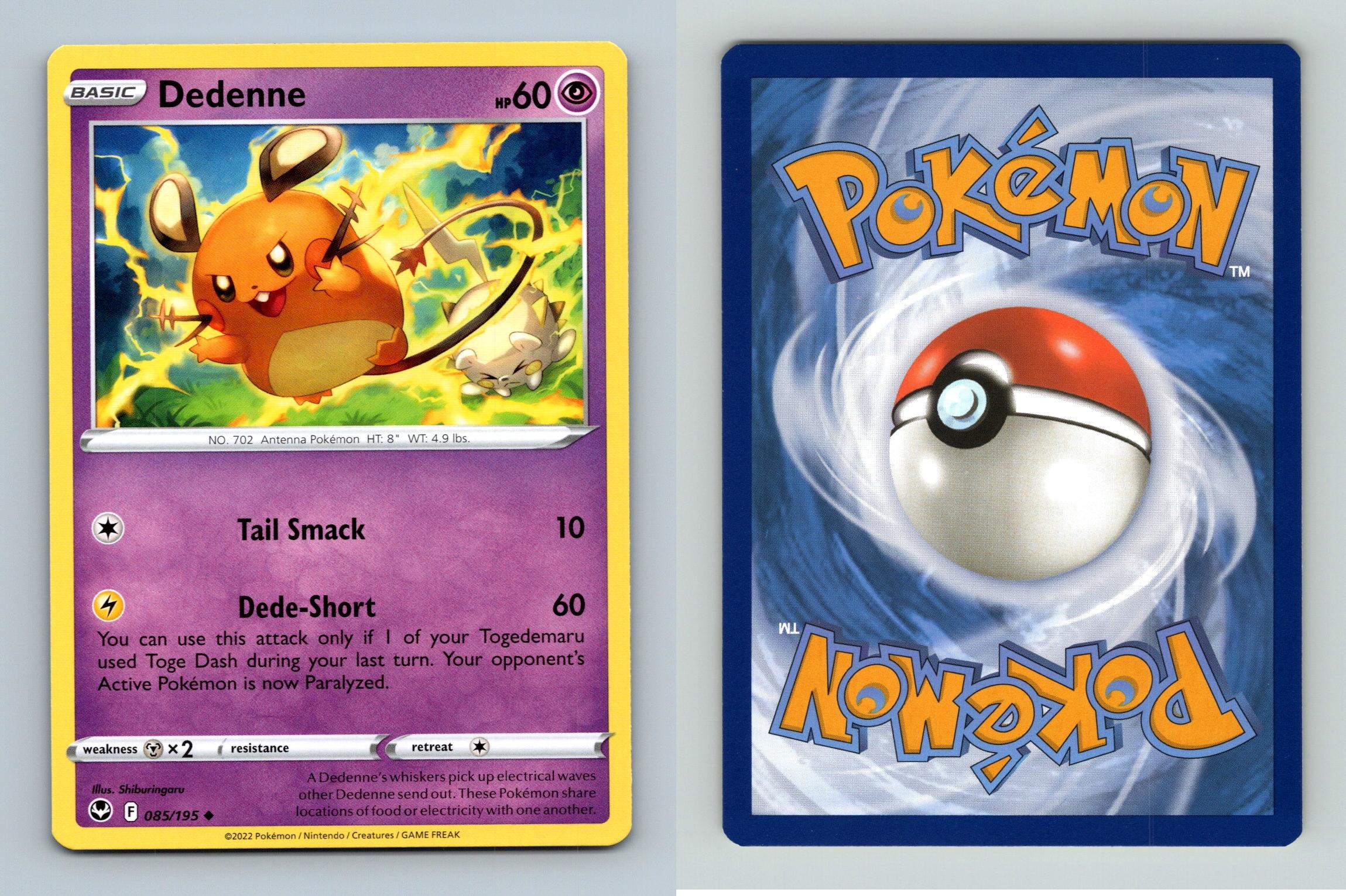 Dedenne 85/195 SWSH Silver Tempest Pokemon 2022 TCG Card