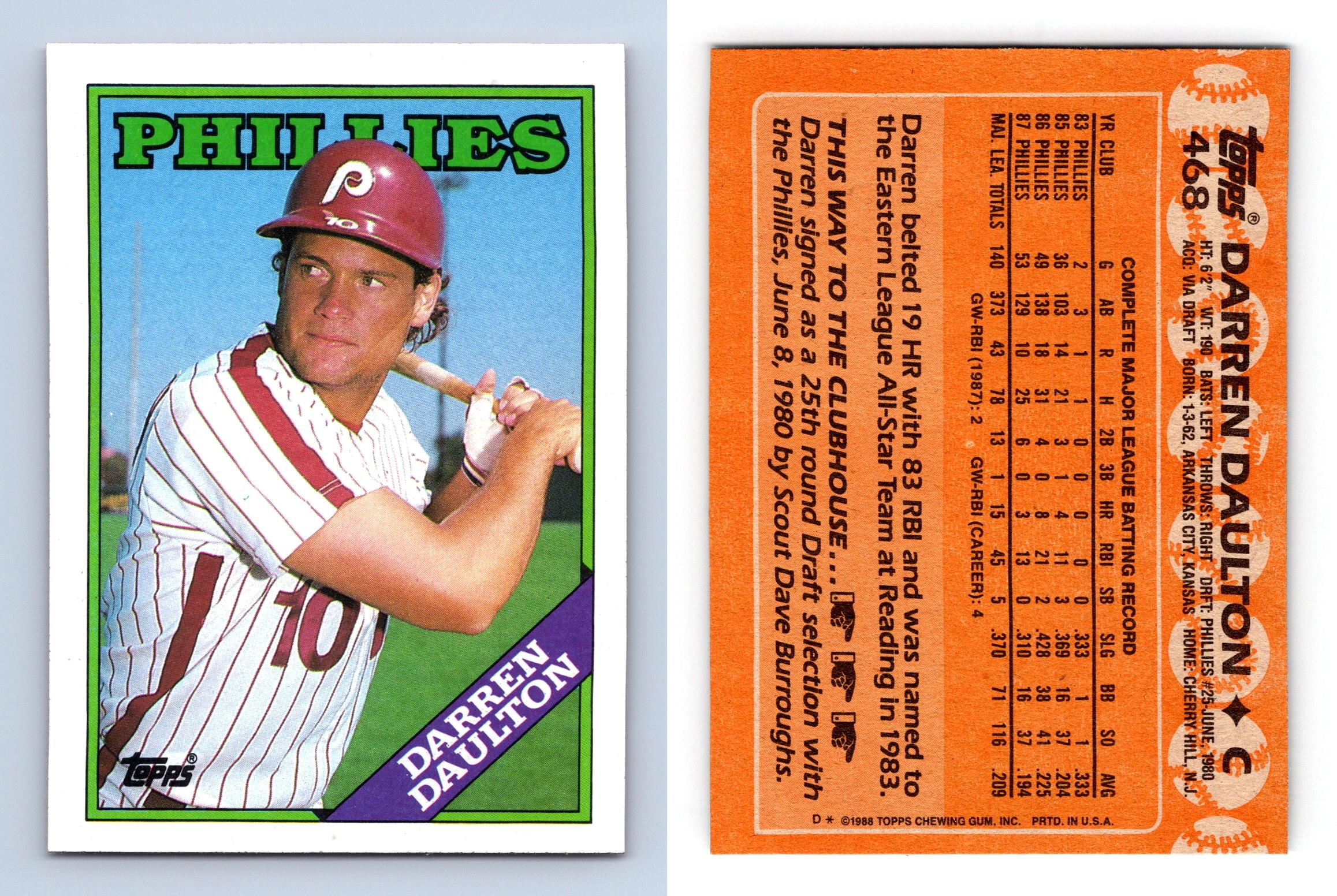 Darren Daulton - Phillies #468 Topps 1988 Baseball Trading Card