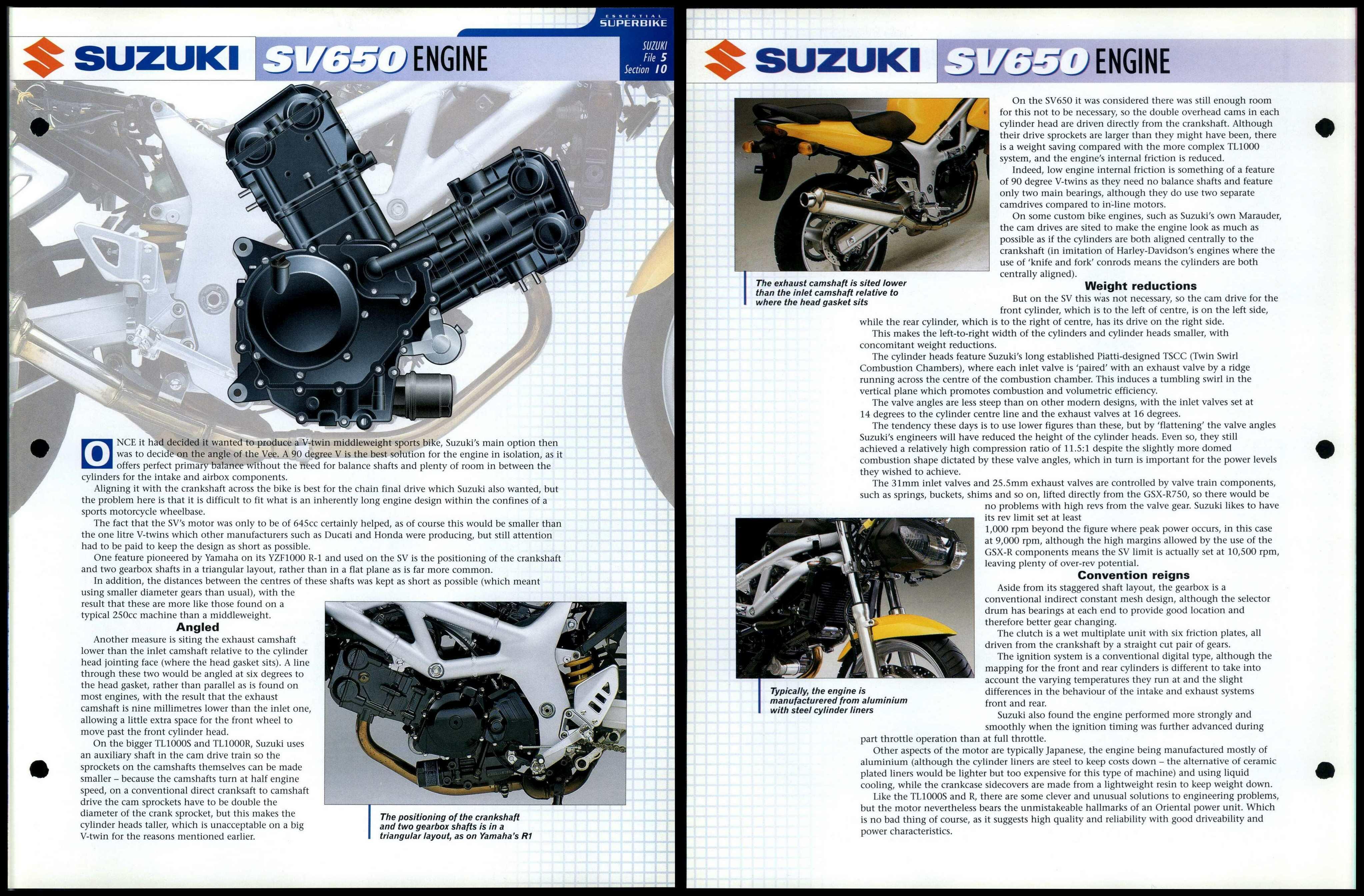 Suzuki SV650 - Engine - Essential Superbike Data File Page