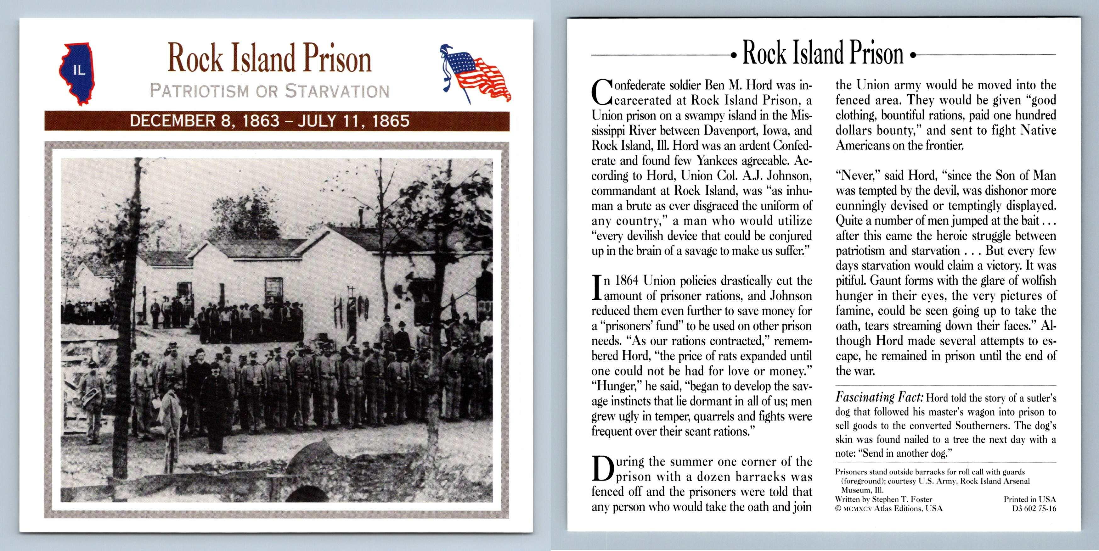 Patriotism Or Starvation Rock Island Prison Prisons Atlas Ed
