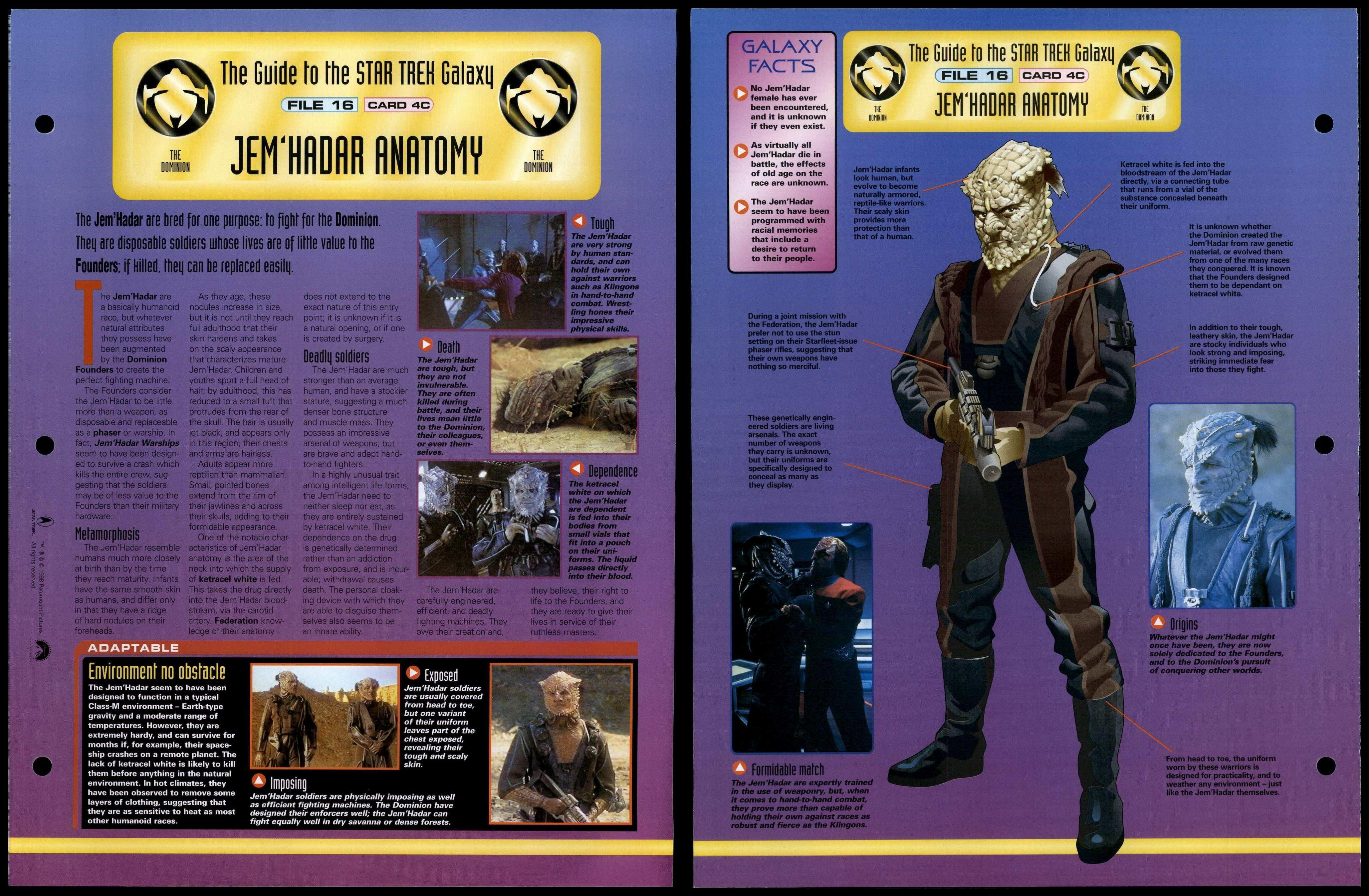 Jem'Hadar Anatomy - The Dominion - Star Trek Fact File Page